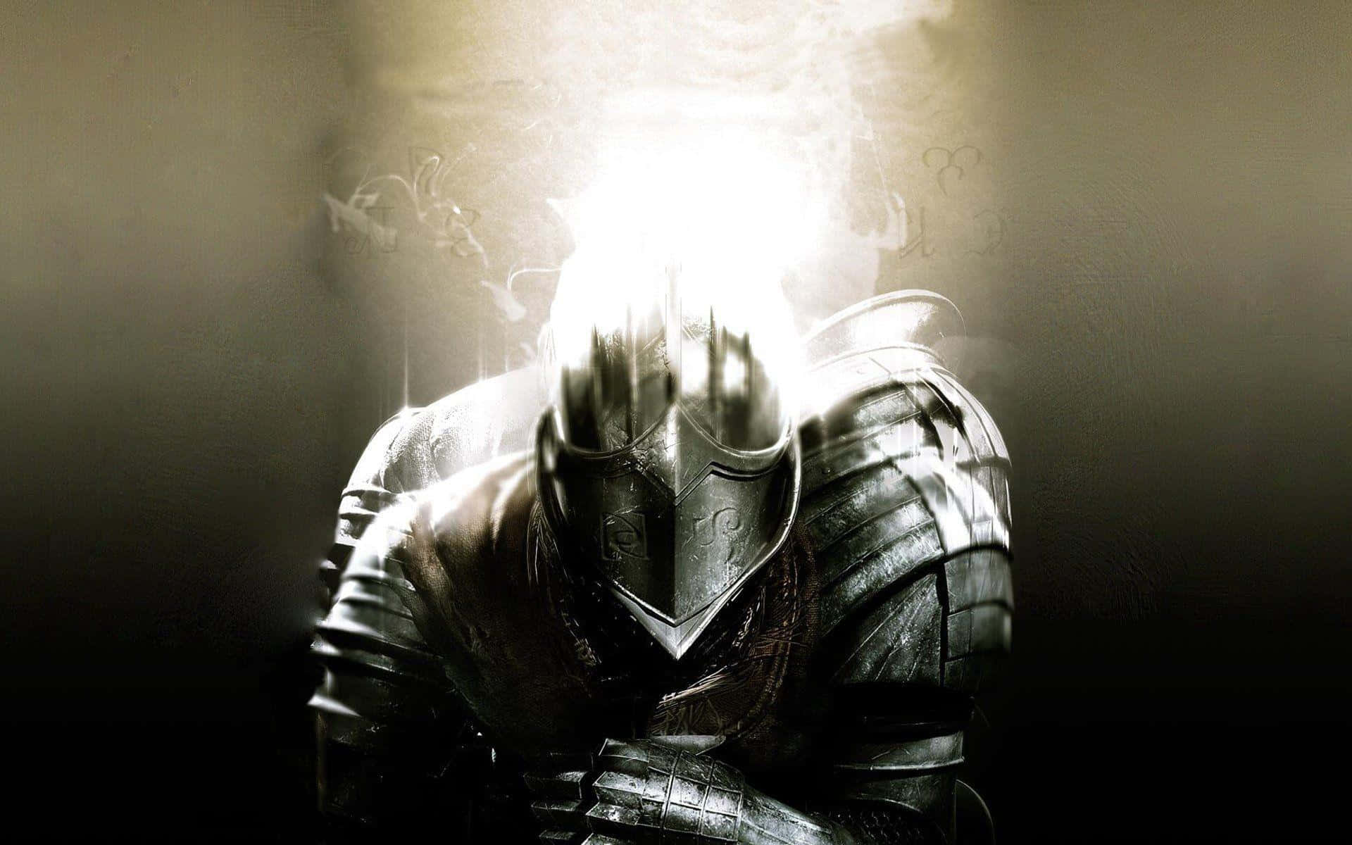 Dragon Slayer Ornstein, dark armor, divine light, Full HD Desktop Wallpaper