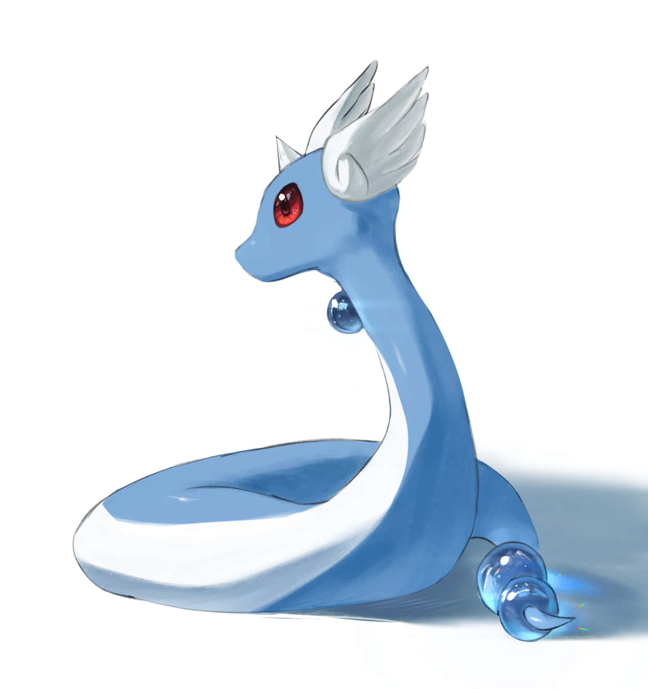 Dragonair, blue, white winged horns, HD Phone Wallpaper