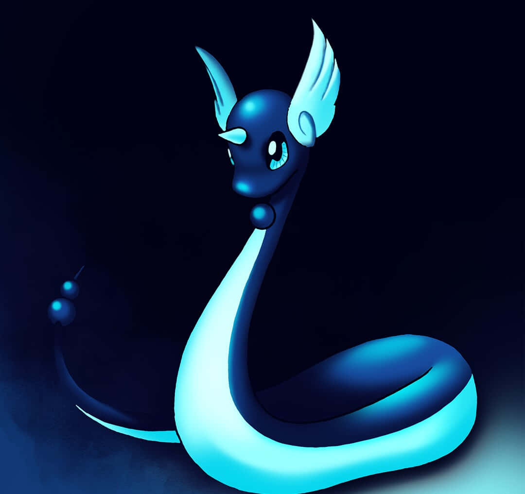 Dragonair, blue filter, glowing blue, SD Desktop Wallpaper