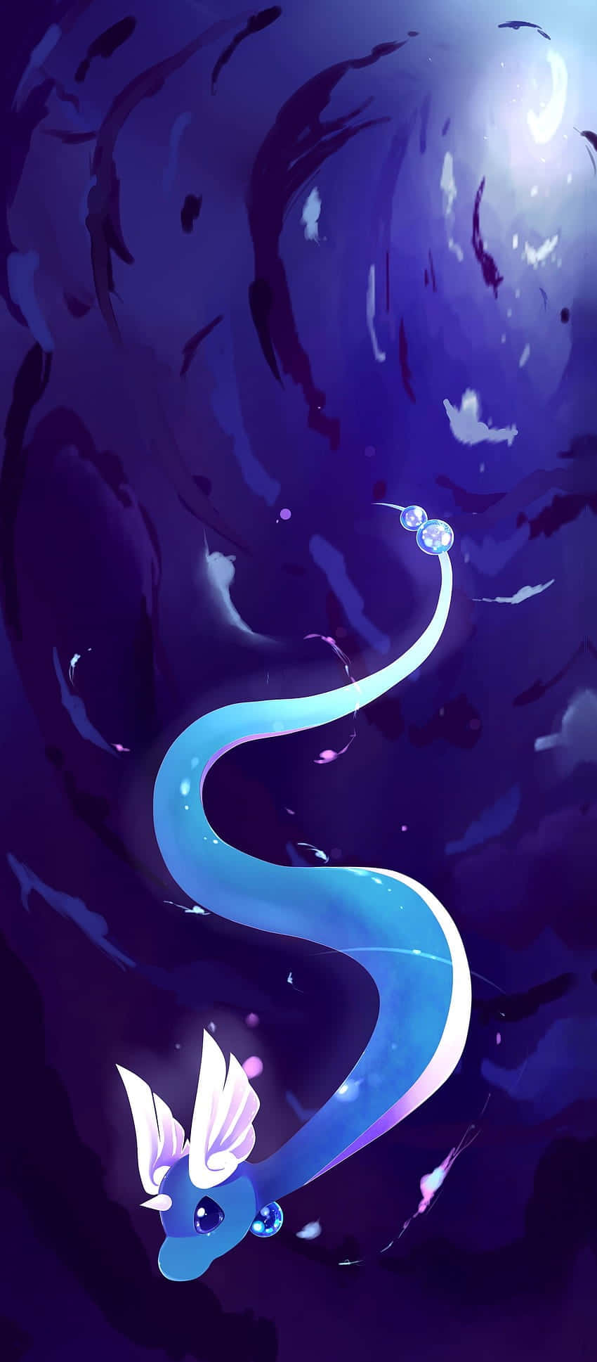 Dragonair, glowing blue, white wings, Full HD Phone Wallpaper
