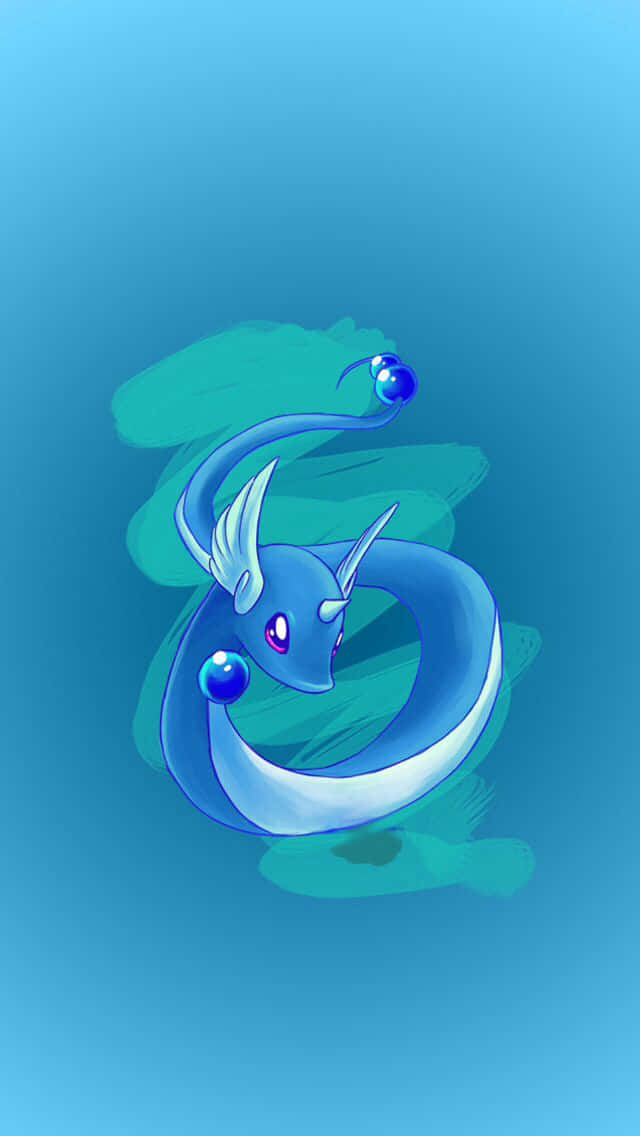 Dragonair, blue, glowing eyes, SD Phone Wallpaper