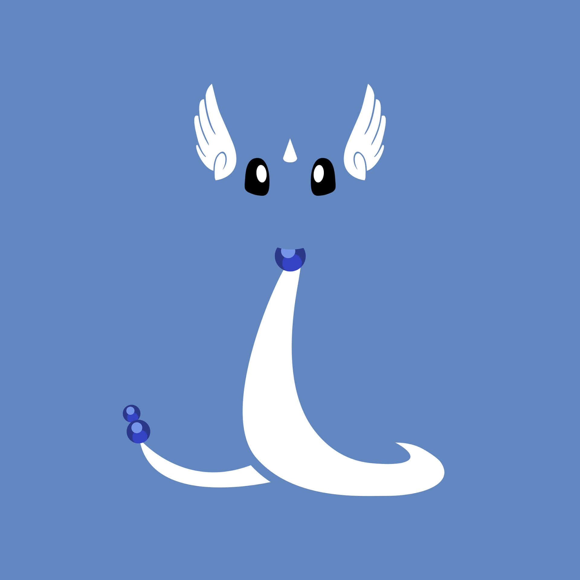 Dragonair, minimalist illustration, white dragon, Full HD Desktop Wallpaper