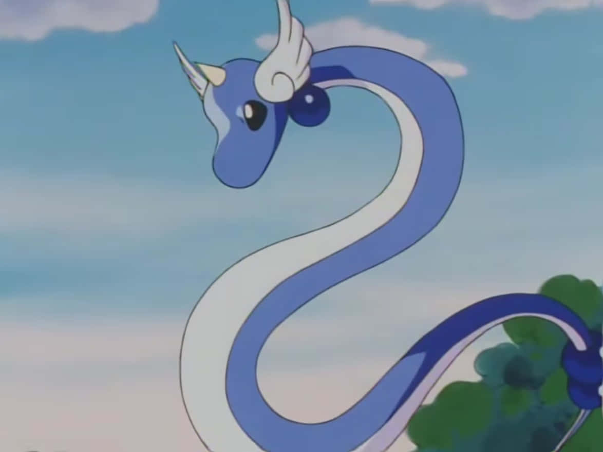 Dragonair, blue and white, horn, SD Desktop Wallpaper