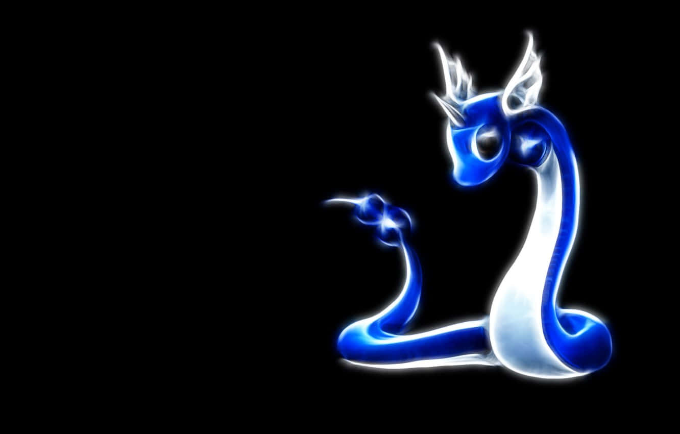 Glowing Dragonair, blue and white, stylized dragon, HD Desktop Wallpaper