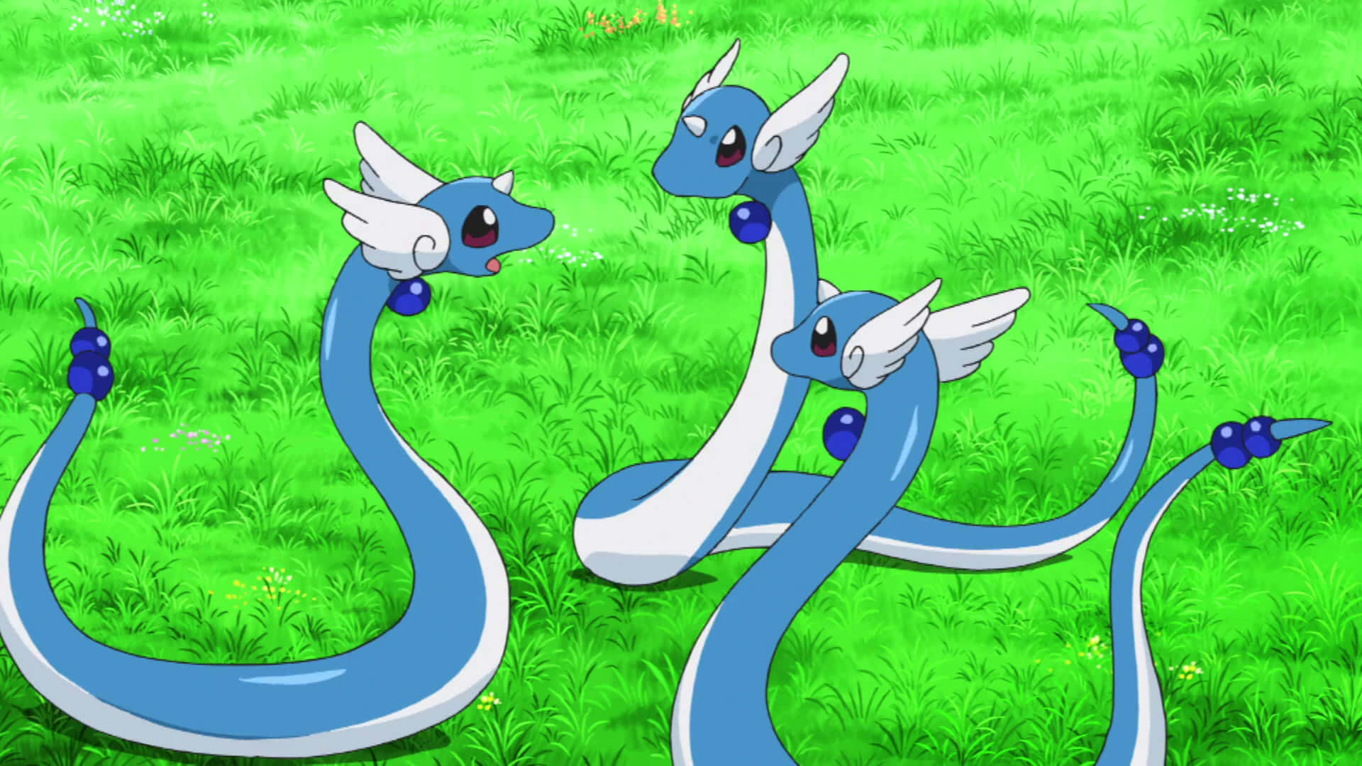 Dragonair, blue, white wings, Full HD Desktop Wallpaper