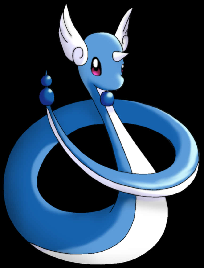 Dragonair, blue and white, cartoon dragon, SD Phone Wallpaper