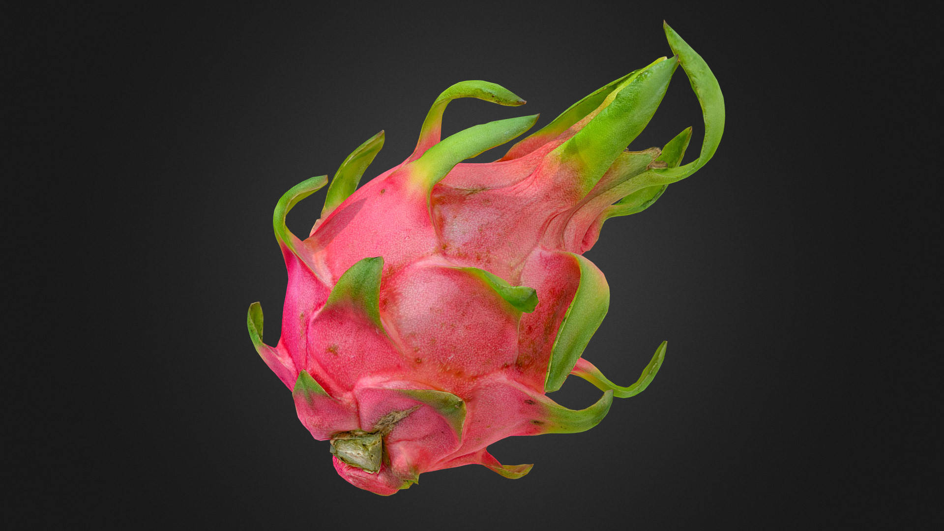 dragonfruit, vibrant pink, green leafy scales, Full HD Desktop Wallpaper
