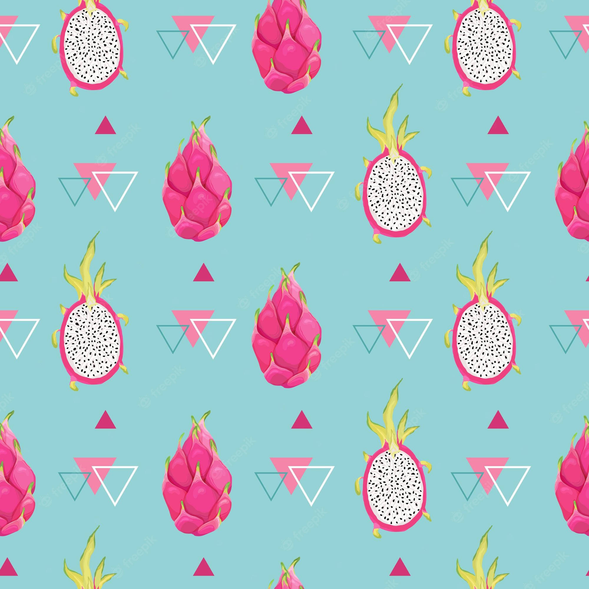 dragonfruit, pastel green background, vibrant pink dragon fruits, Full HD Desktop Wallpaper