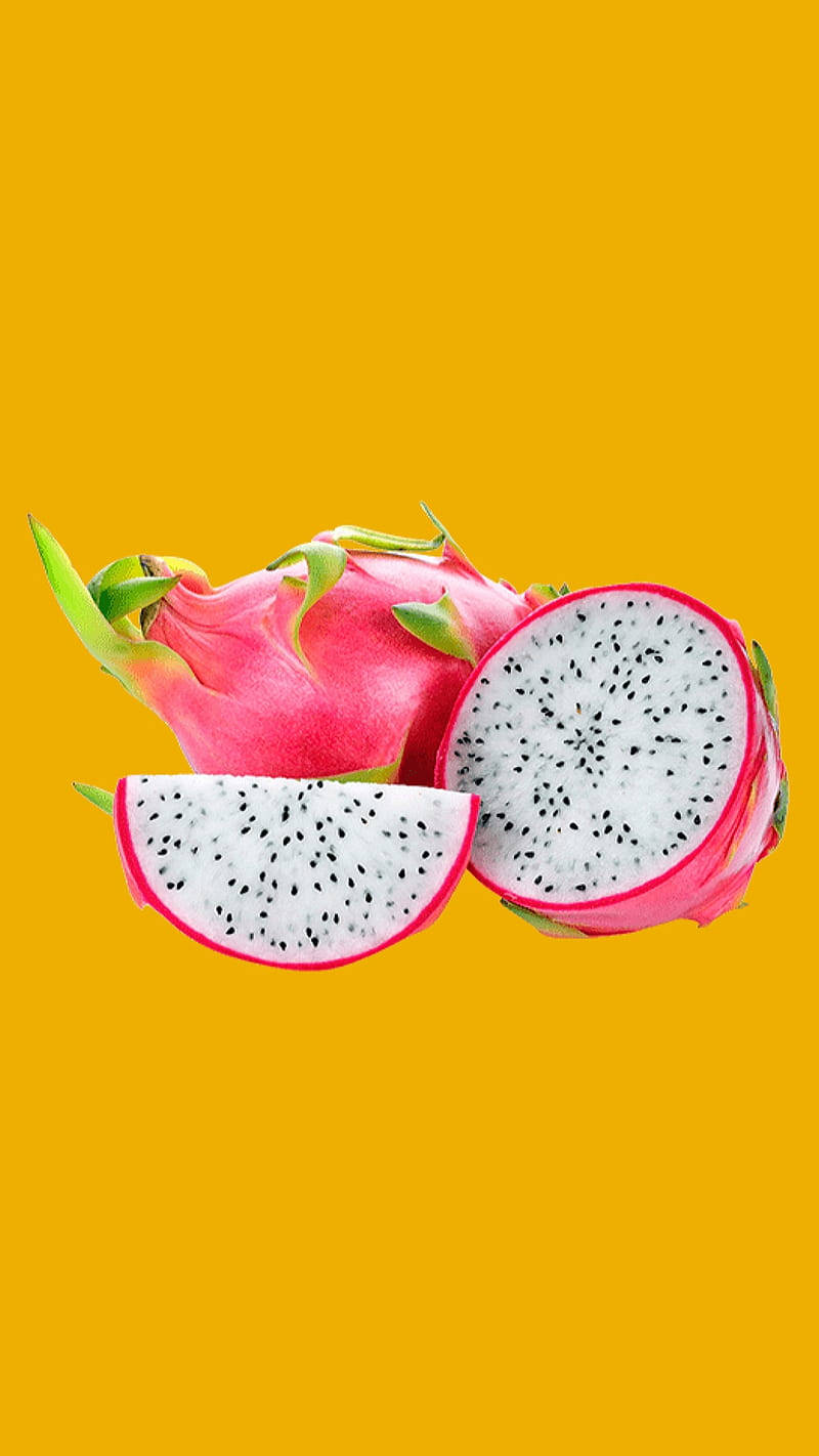 Dragonfruit, Sunset Yellow, green scales, HD Phone Wallpaper
