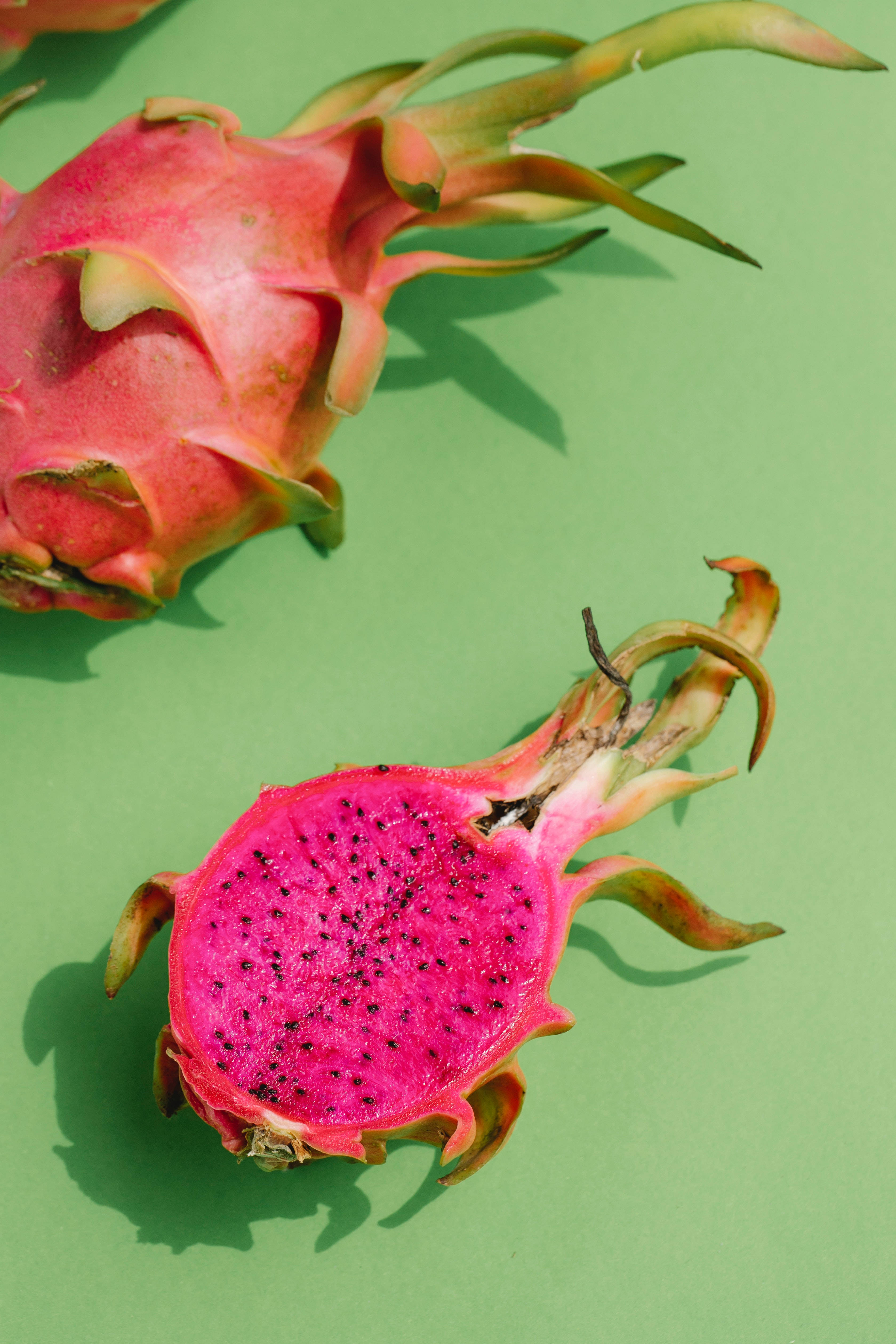 Dragonfruit, pink, black seeds, 4K Phone Wallpaper