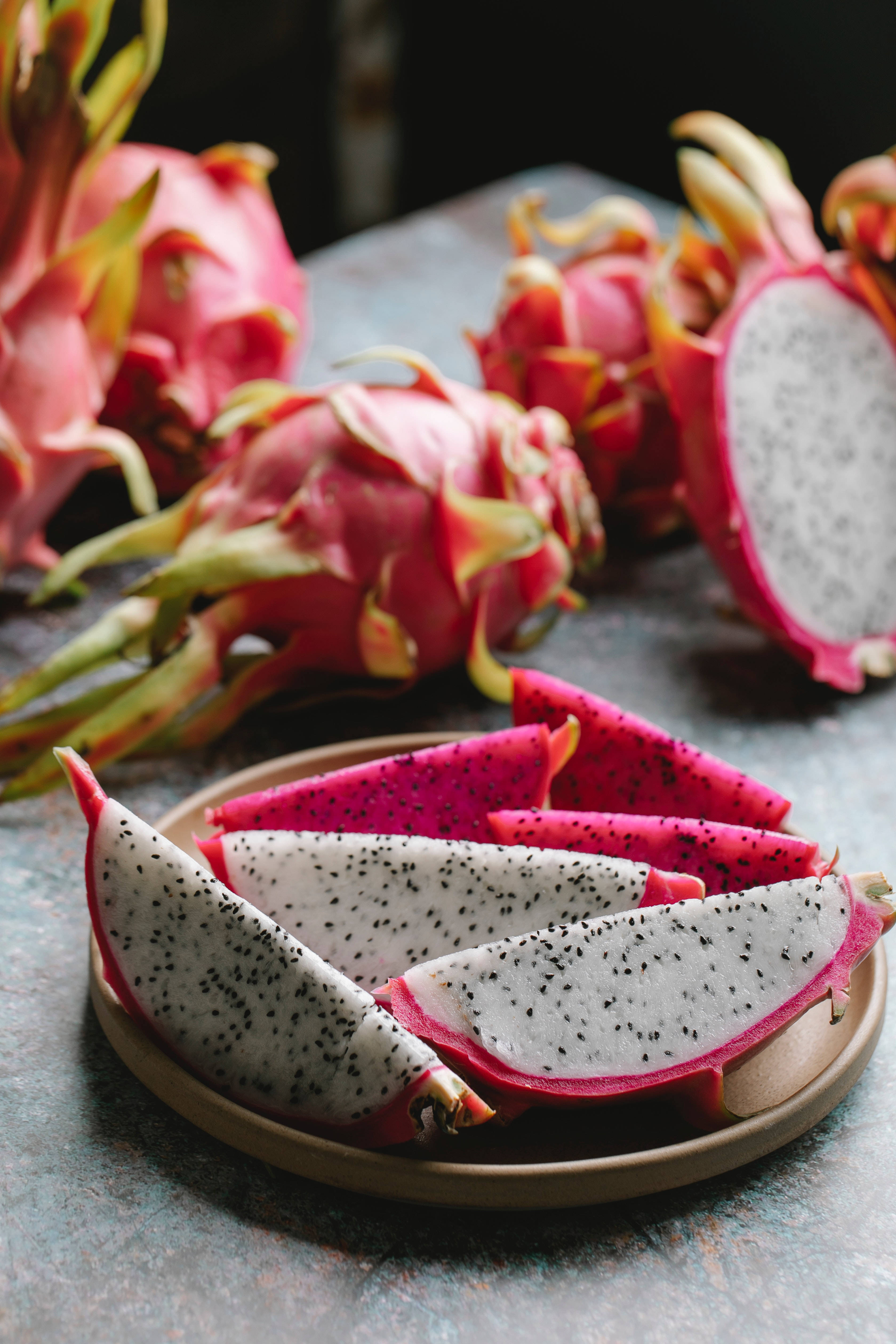 dragonfruit, pink skin, white flesh, 4K Phone Wallpaper