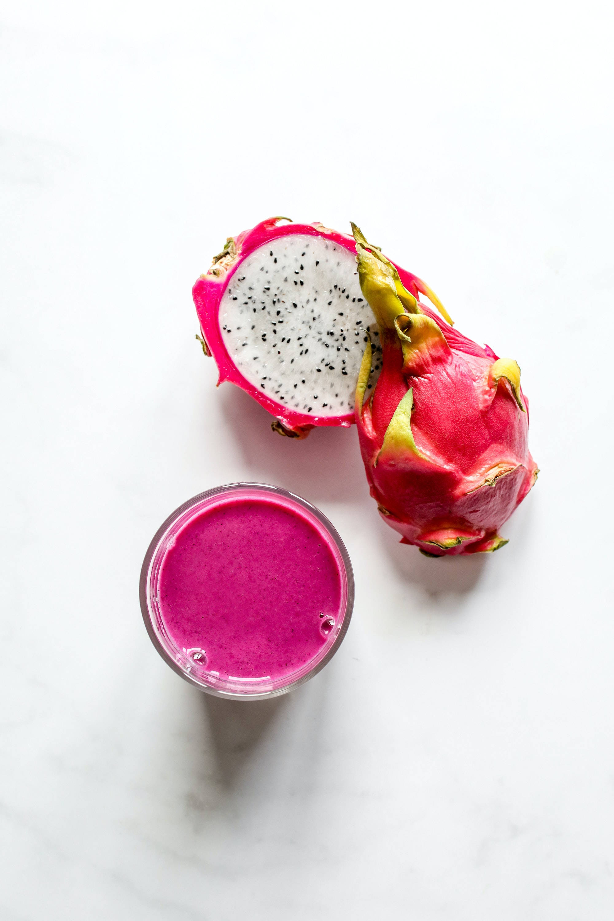 dragonfruit juice shake, vibrant pink, white flesh, 2K Phone Wallpaper