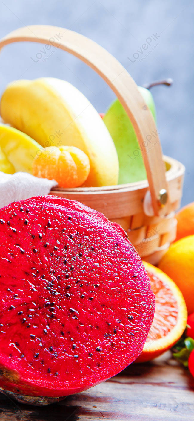 dragonfruit, orange, mango, HD Phone Wallpaper
