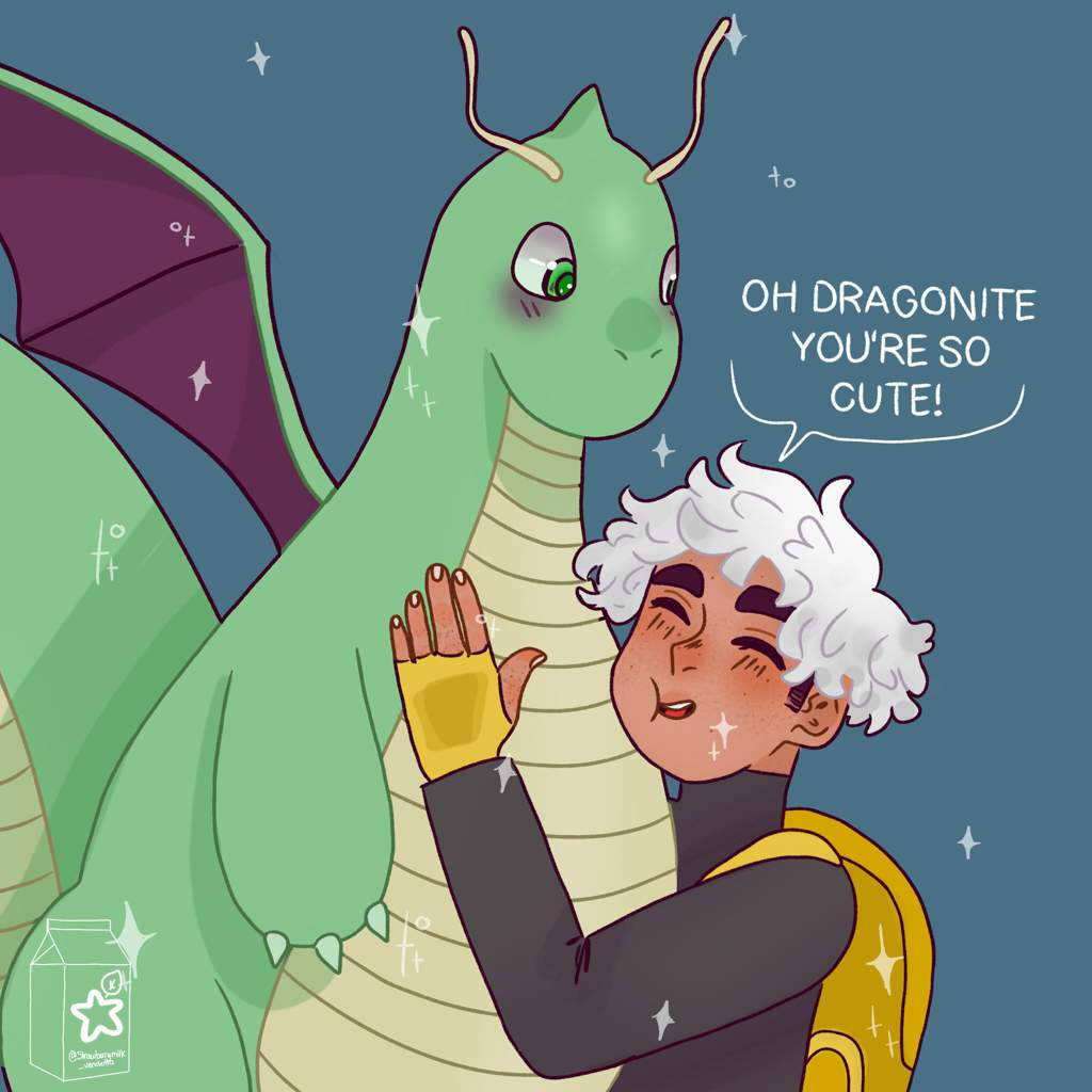 Dragonite, green dragon, purple wings, SD Desktop Wallpaper