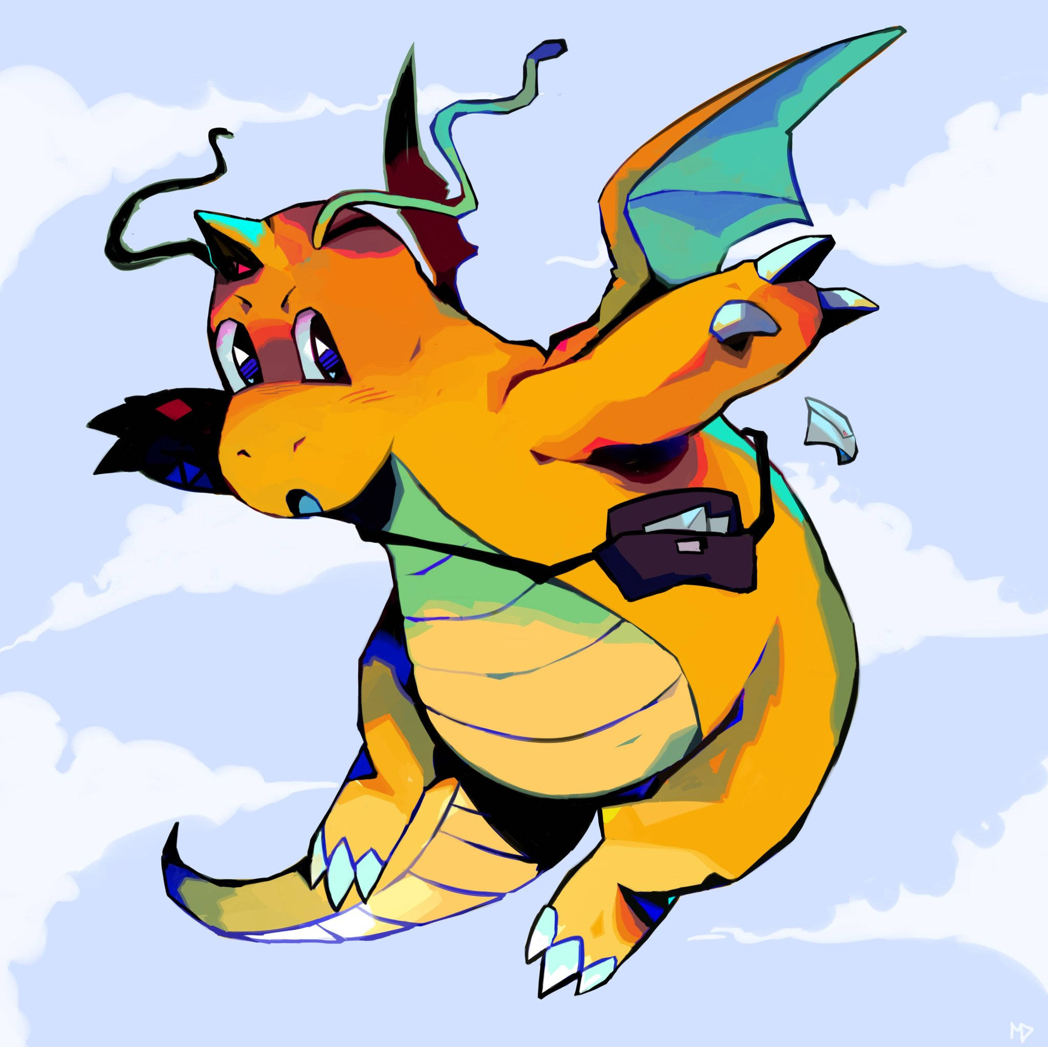 Dragonite, postman, mail route, Full HD Desktop Wallpaper