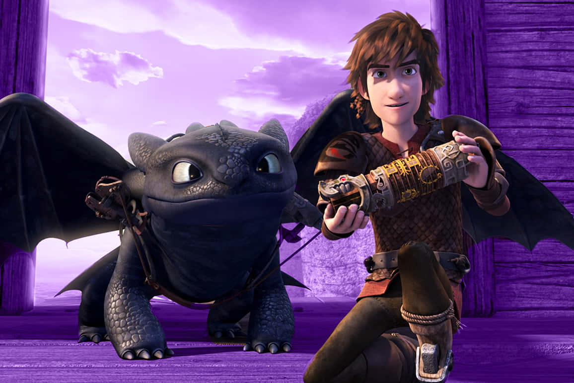 Dragons Riders Of Berk, black dragon, young Viking, SD Desktop Wallpaper