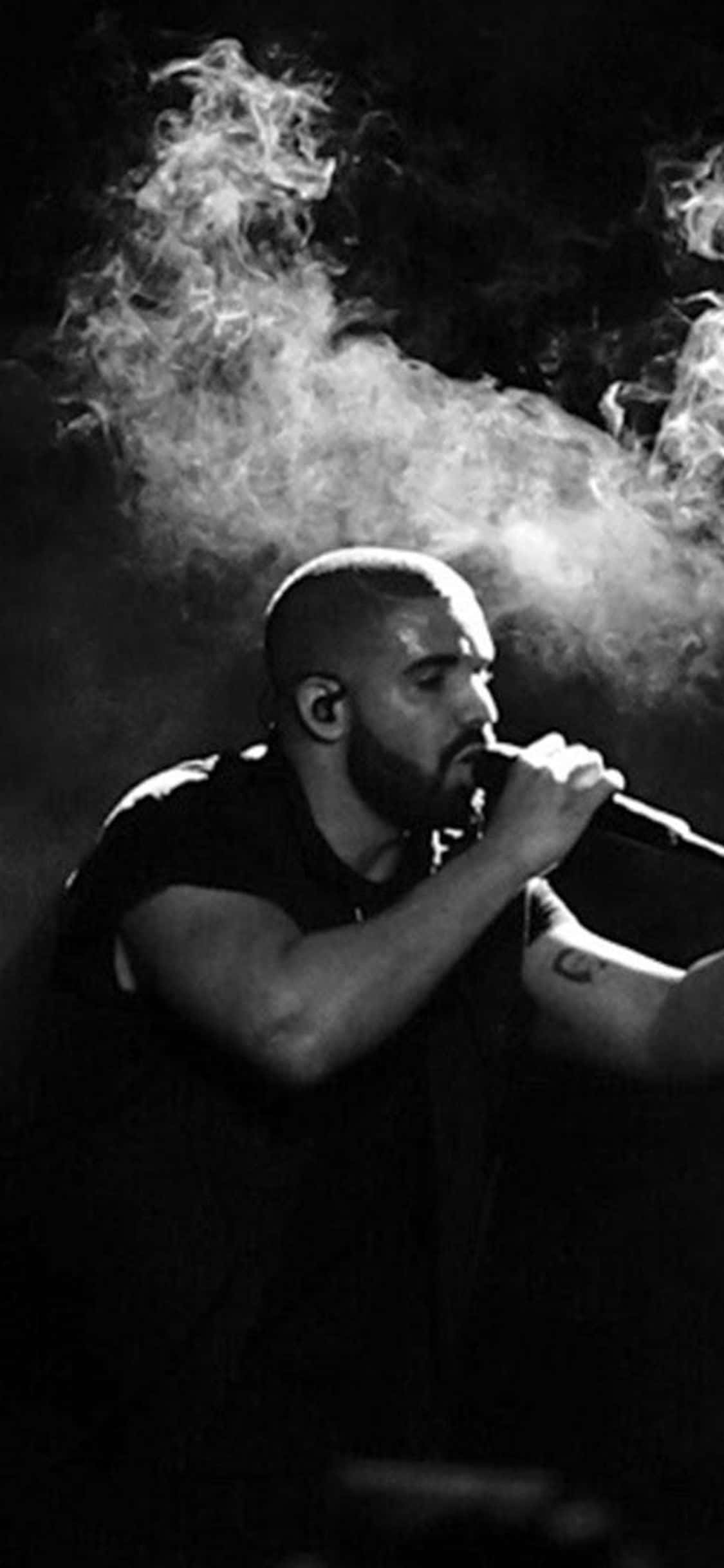 Drake Computer, bald man with a beard, microphone, Full HD Phone Wallpaper