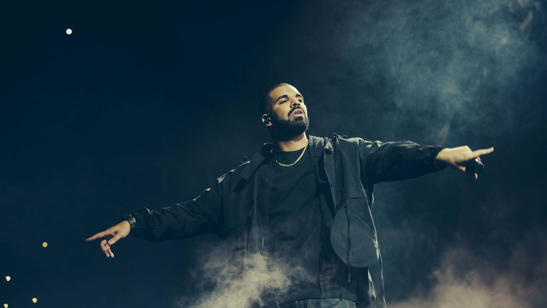 Drake, stage, smoky stage, Full HD Desktop Wallpaper