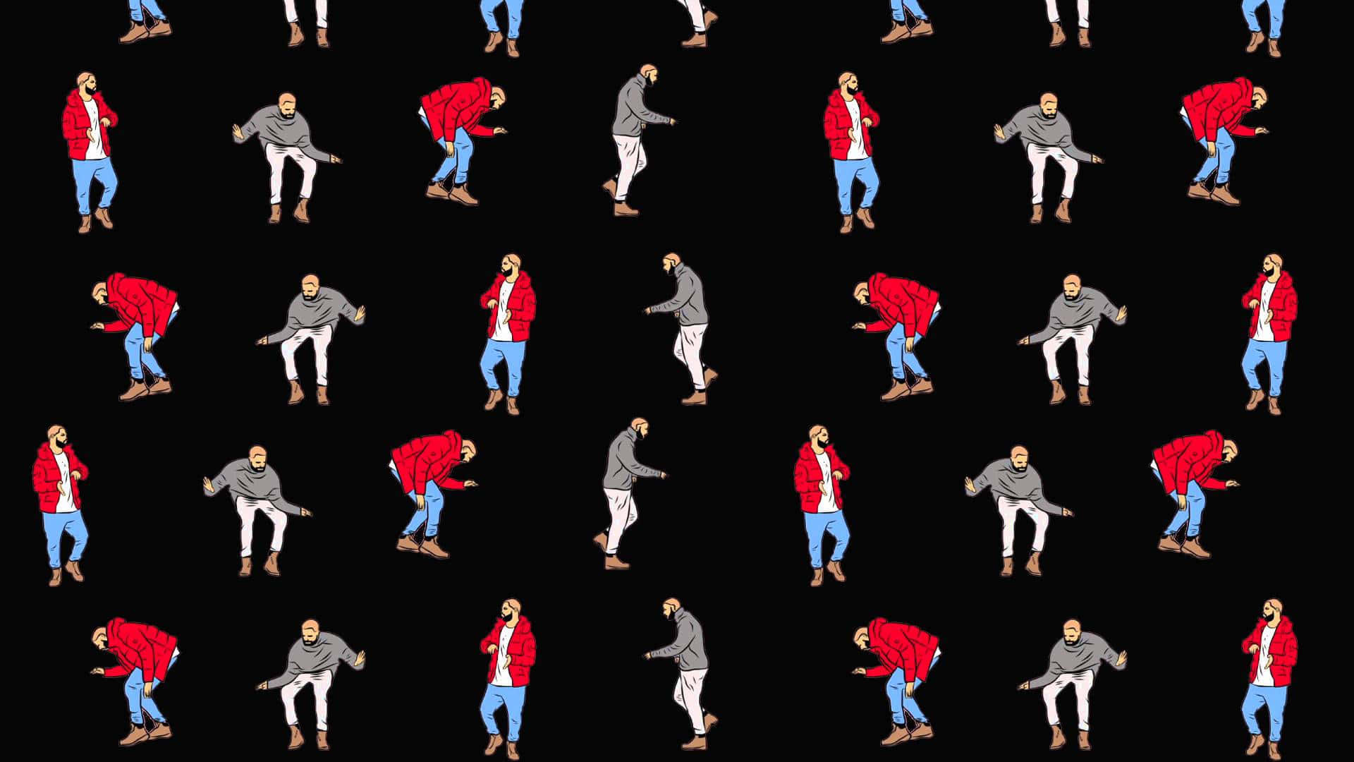 Drake Computer, black background, red and gray jackets, Full HD Desktop Wallpaper