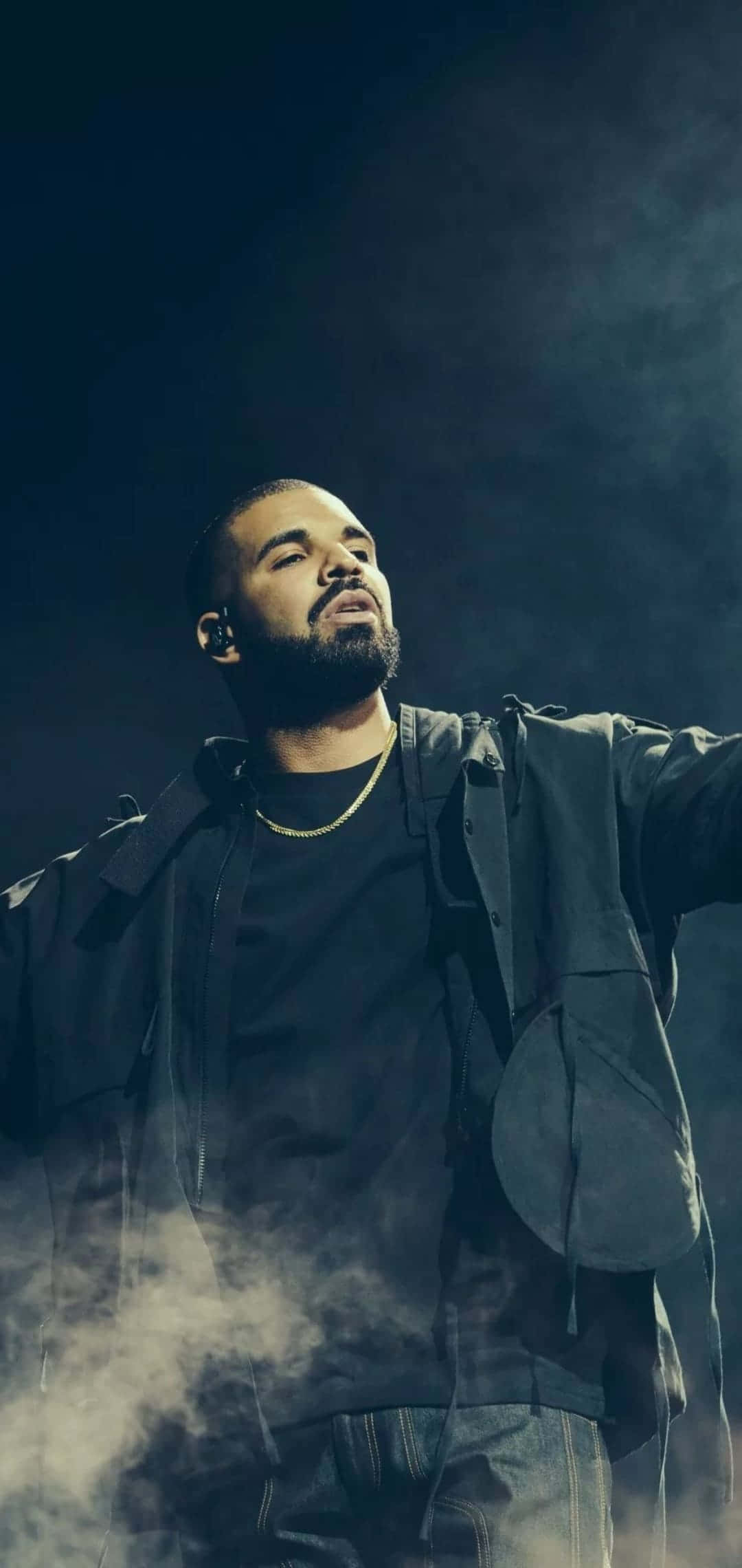 Drake, smoky stage, dramatic lighting, Full HD Phone Wallpaper