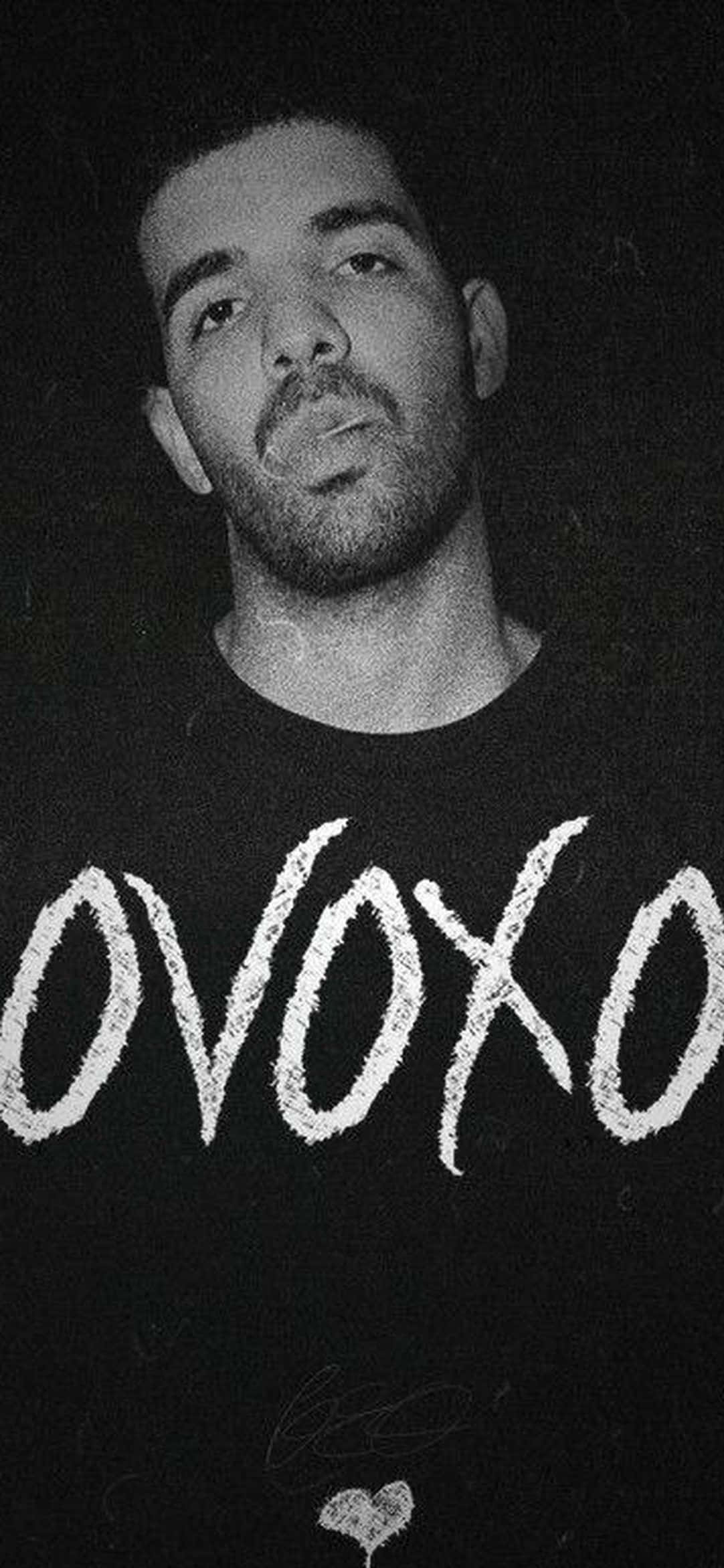 Drake, OVOXO, black and white portrait, Full HD Phone Wallpaper