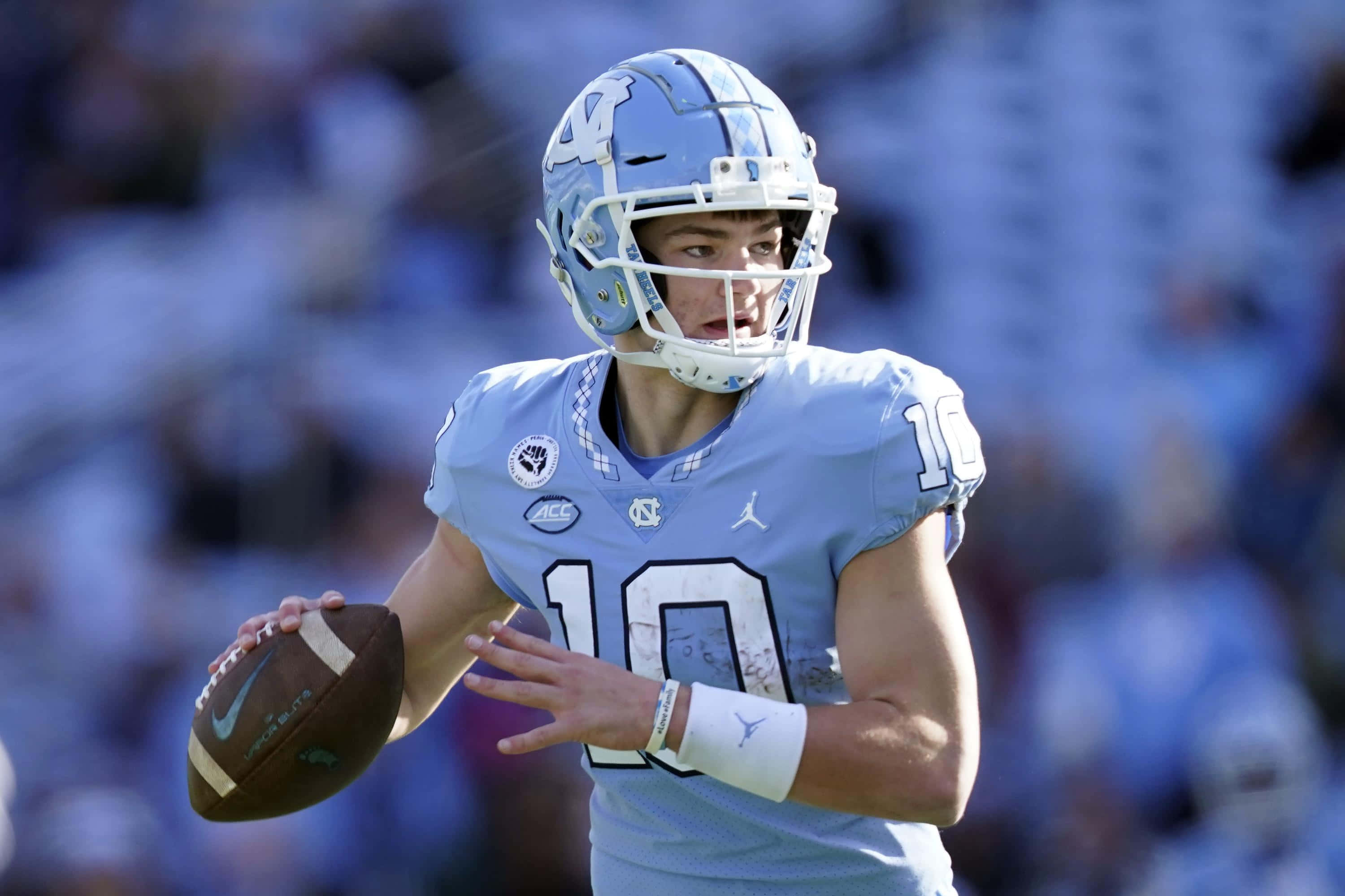 Drake Maye, U N C, football quarterback, 2K Desktop Wallpaper