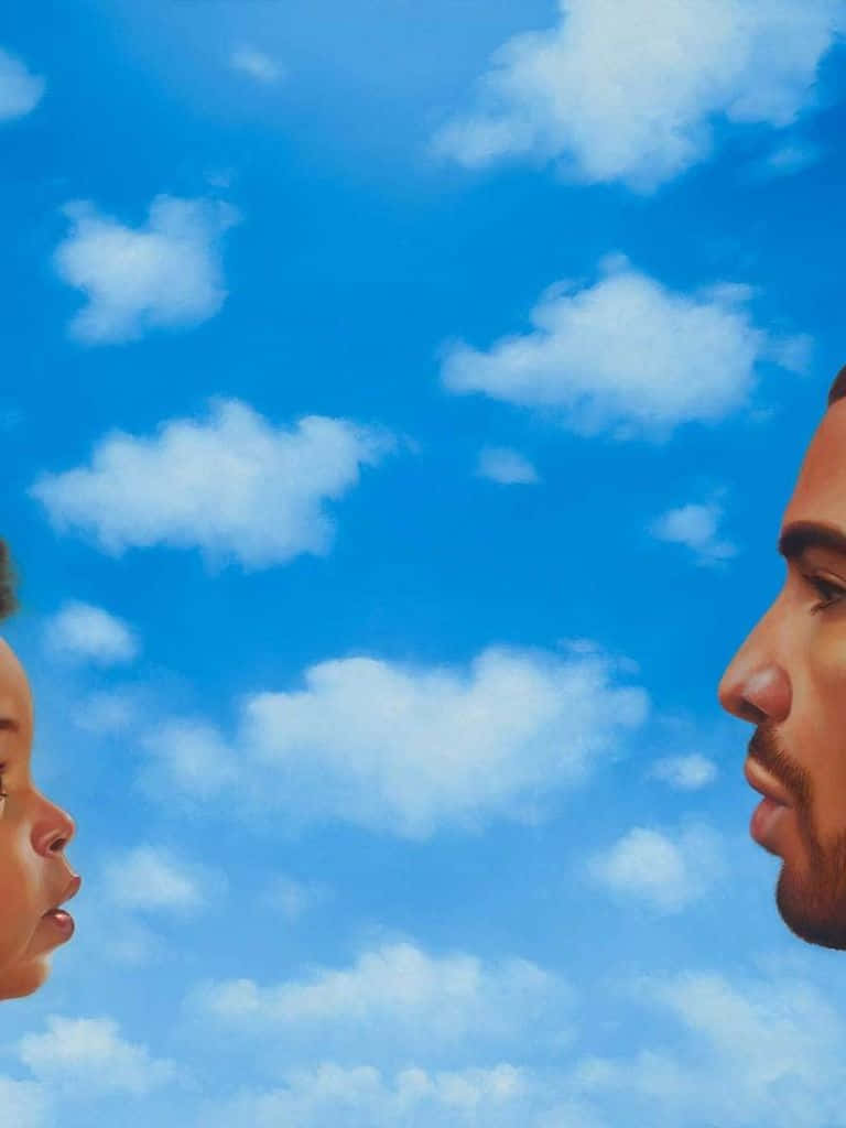 Drake Nothing Was The Same, vibrant blue sky, fluffy white clouds, SD Phone Wallpaper