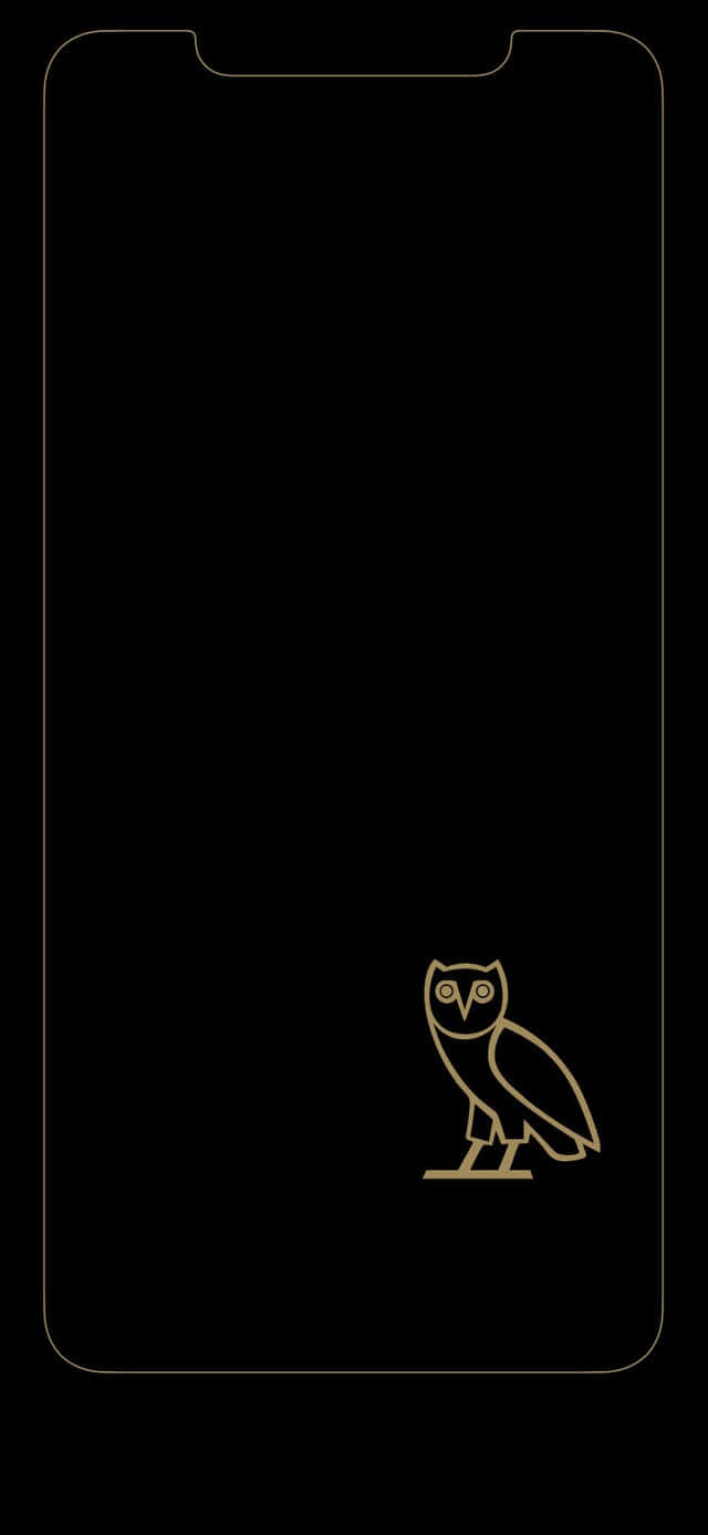 Drake Ovo Owl iPhone, golden owl logo, black phone screen, HD Phone Wallpaper
