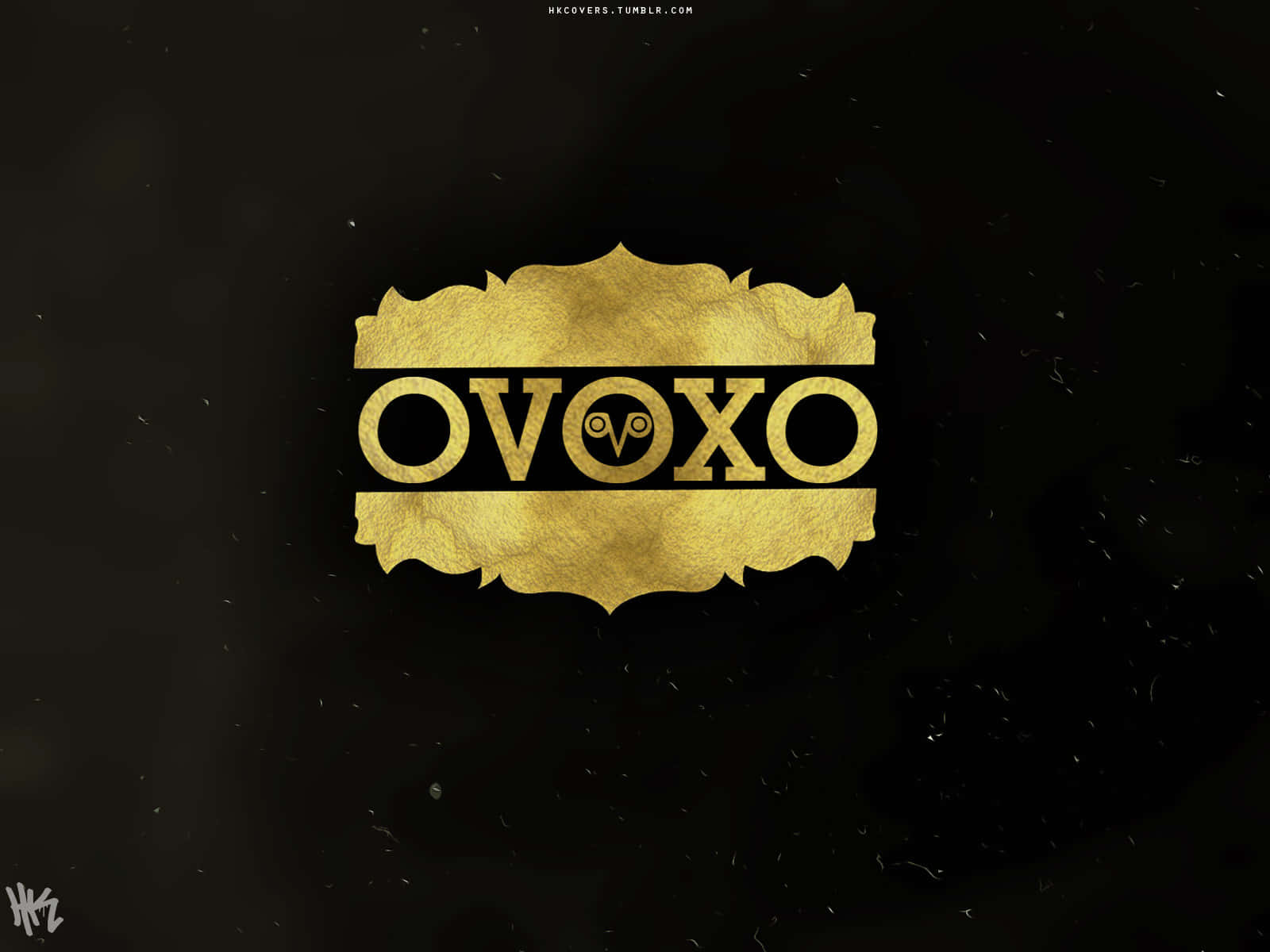 Drake, OVO Owl, golden ornate logo, HD Desktop Wallpaper