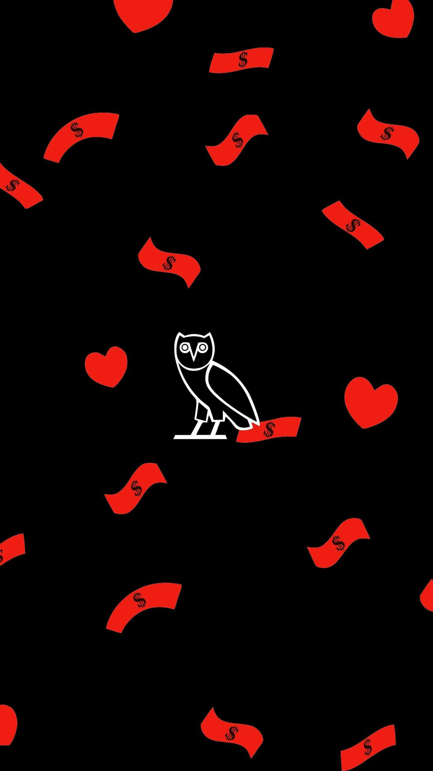 Drake OVO Owl, iPhone, golden, 2K Phone Wallpaper