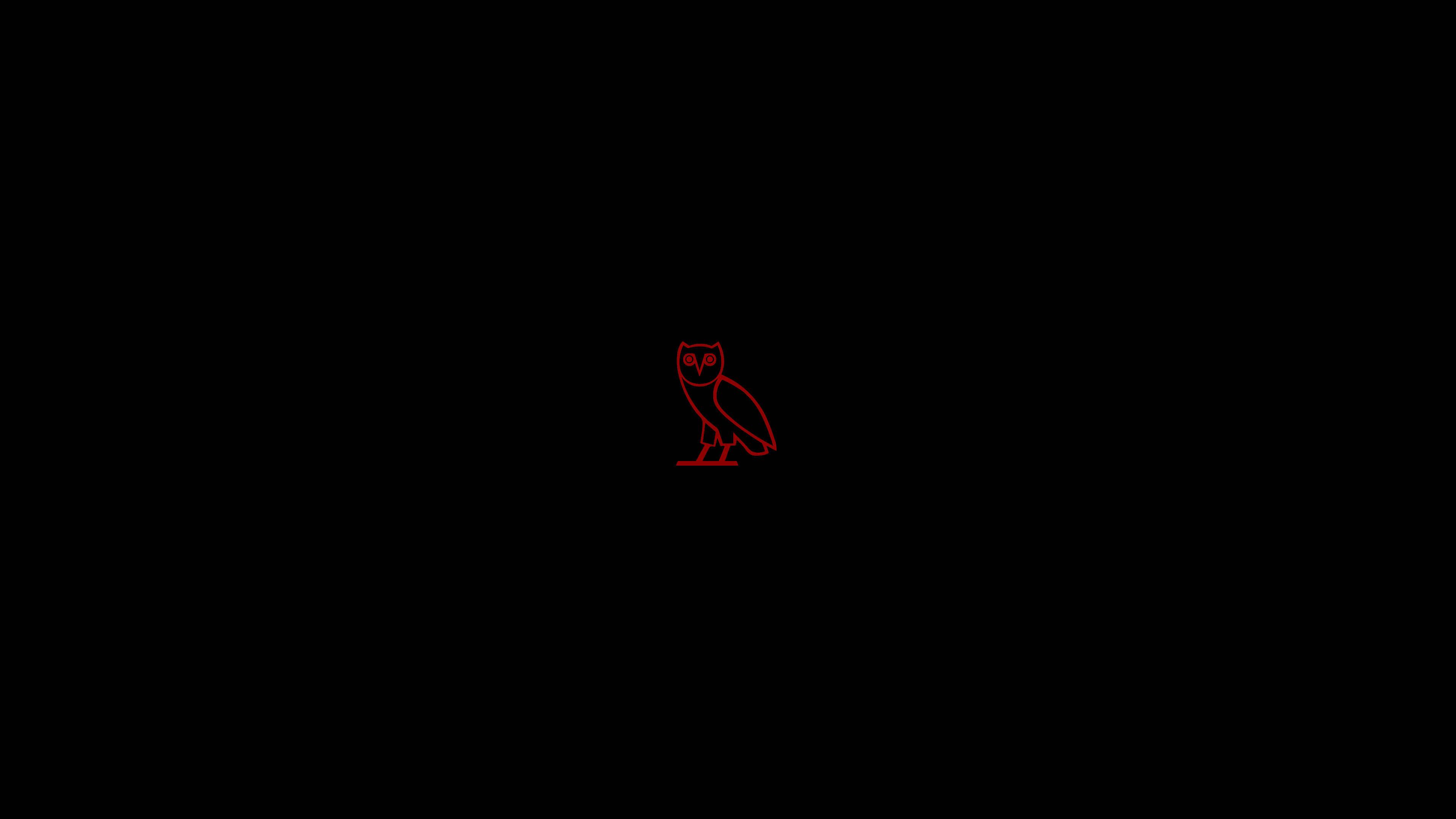 Drake, OVO Owl, red line drawing, 4K Desktop Wallpaper
