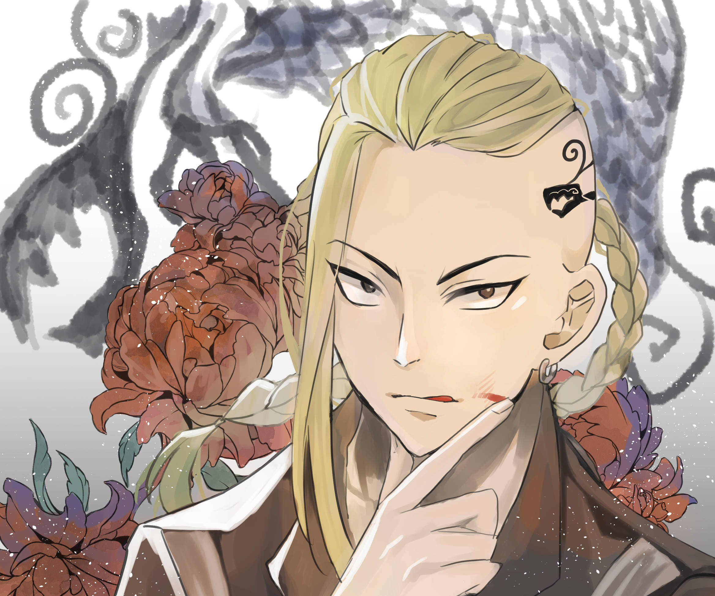 Draken Tokyo Revengers, blonde braided hair, tattoo, Full HD Desktop Wallpaper
