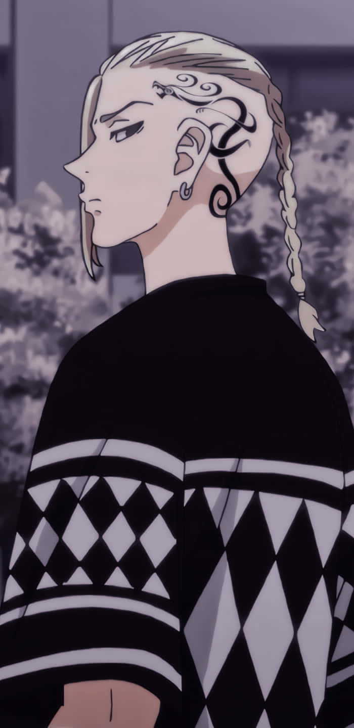 Draken Tokyo Revengers, black and white geometric patterned sweater, anime character, HD Phone Wallpaper