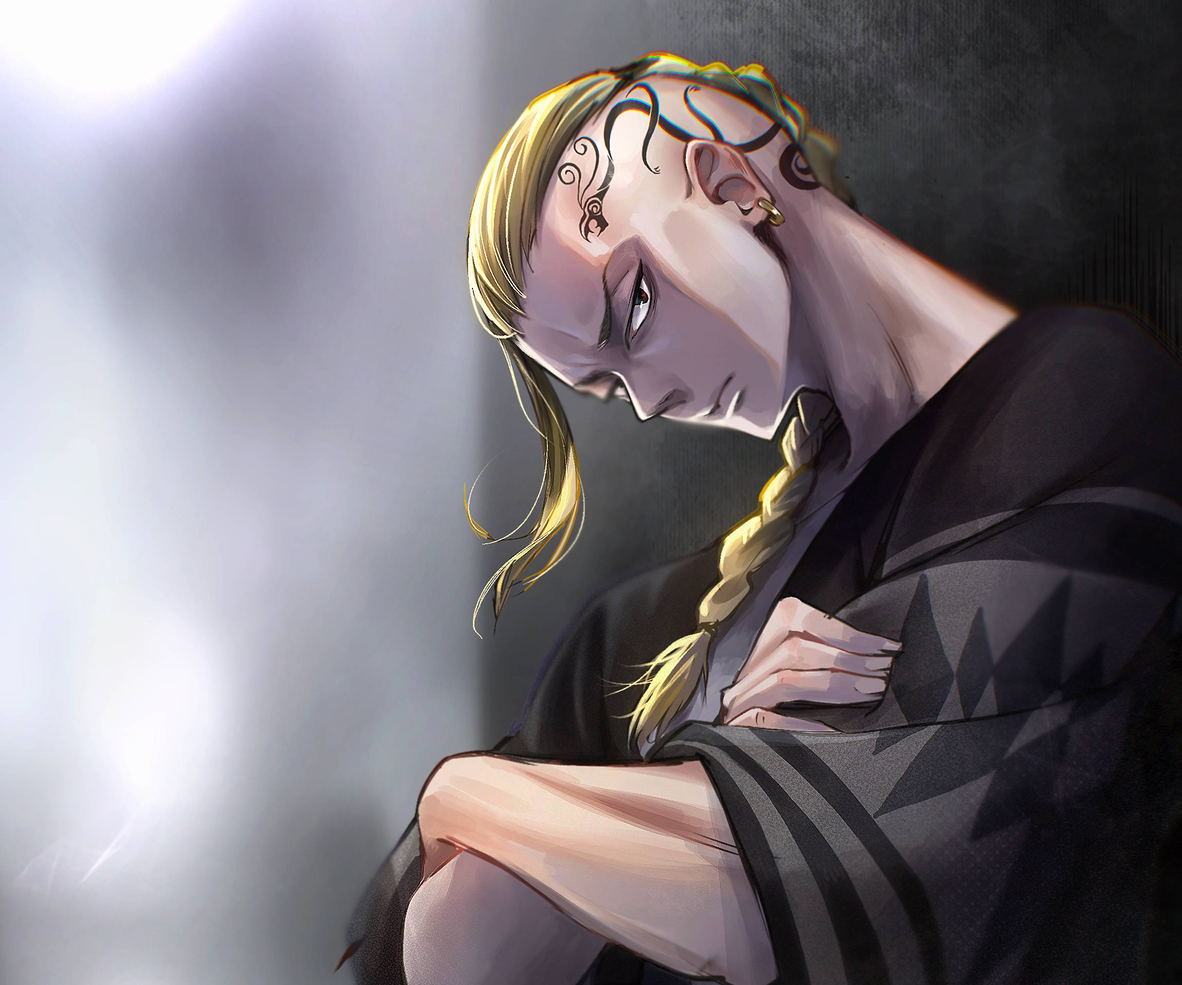 Draken, golden braided hair, intricate face tattoos, Full HD Desktop Wallpaper