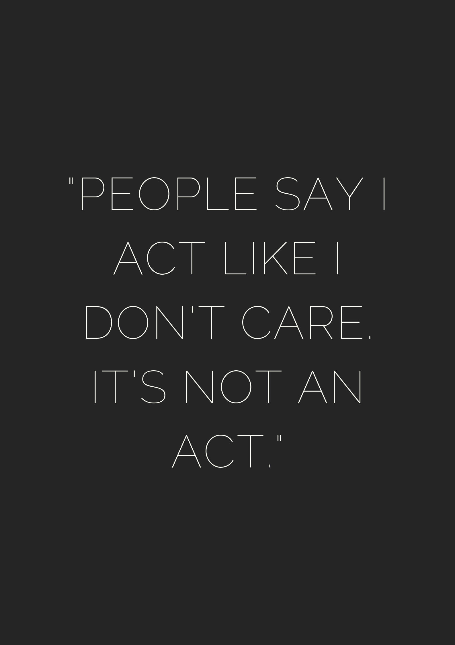 I Don't Care Savage Quote, white outlined text, dark gray background, Full HD Phone Wallpaper