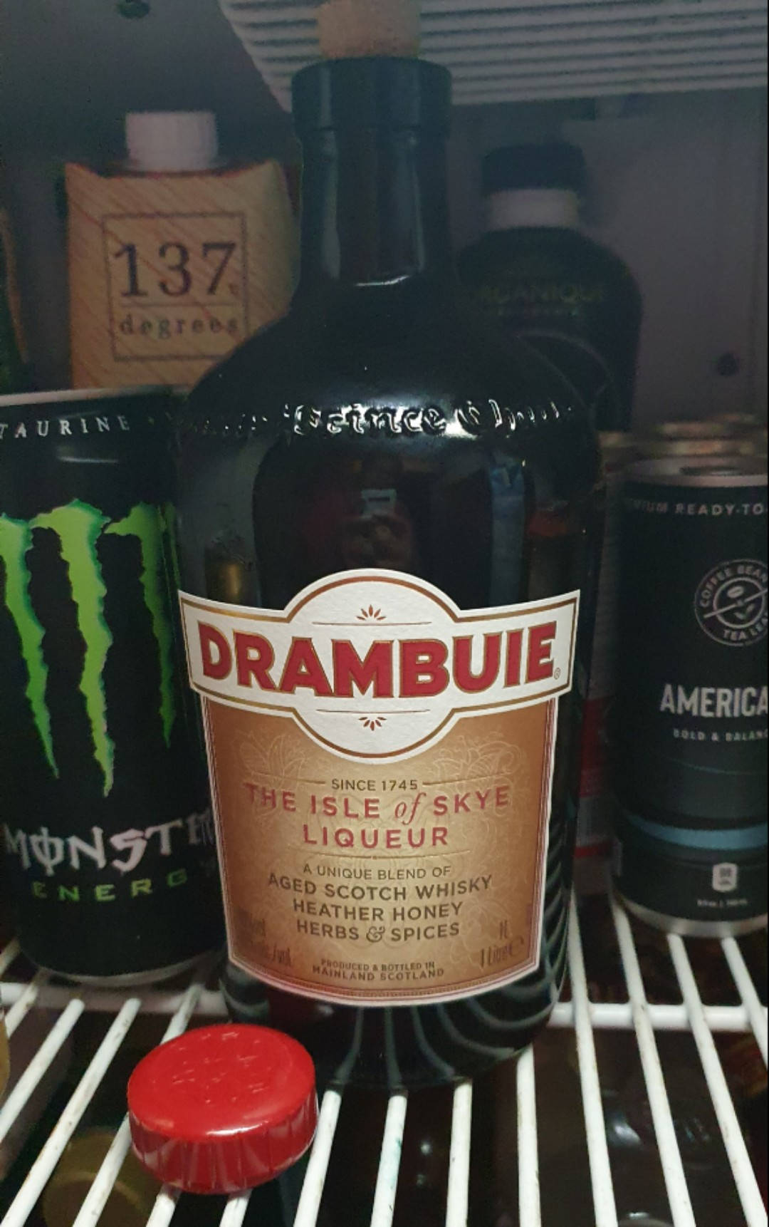 Drambuie, refrigerator, bottle, HD Phone Wallpaper