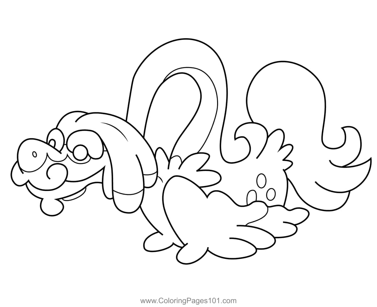 Drampa, line art, black outline, SD Desktop Wallpaper