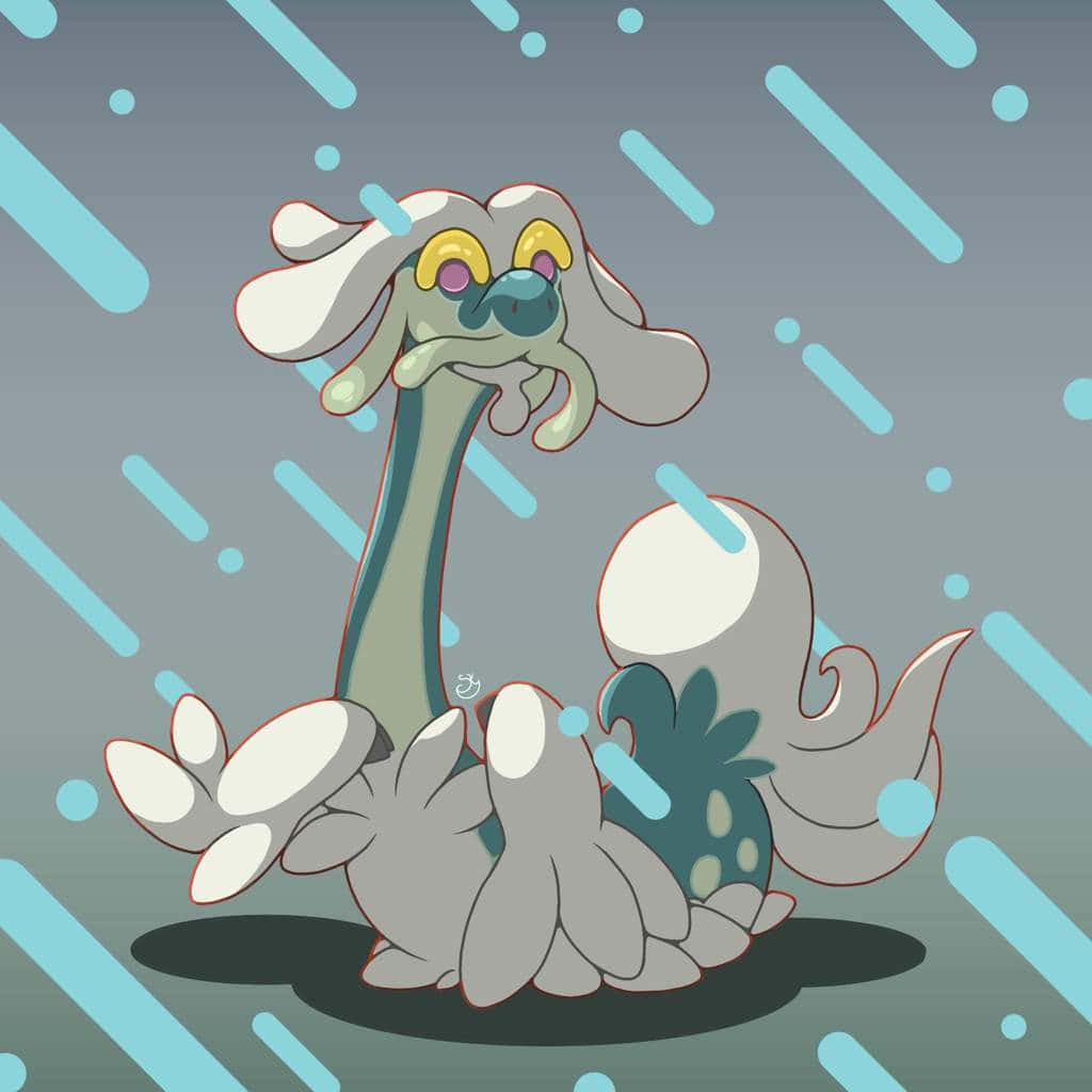 Drampa, gray background, long neck, SD Desktop Wallpaper