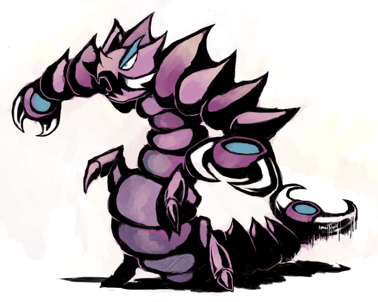 Drapion, purple, glowing blue eyes, SD Desktop Wallpaper