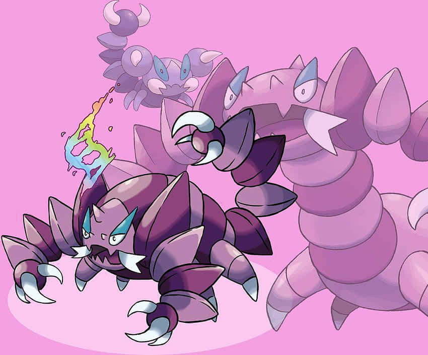 Drapion, purple scorpion-like Pokémon, sharp claws, SD Desktop Wallpaper