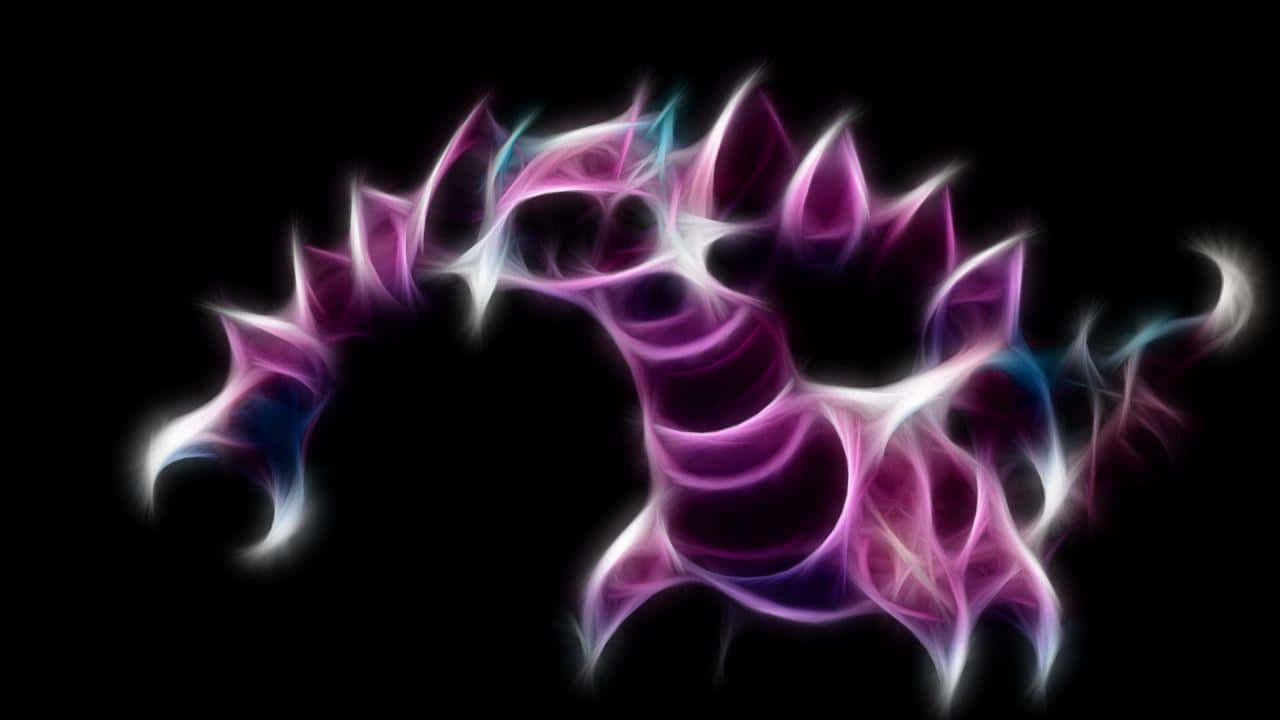 glowing drapion, fractal dragon, purple and blue tendrils, HD Desktop Wallpaper