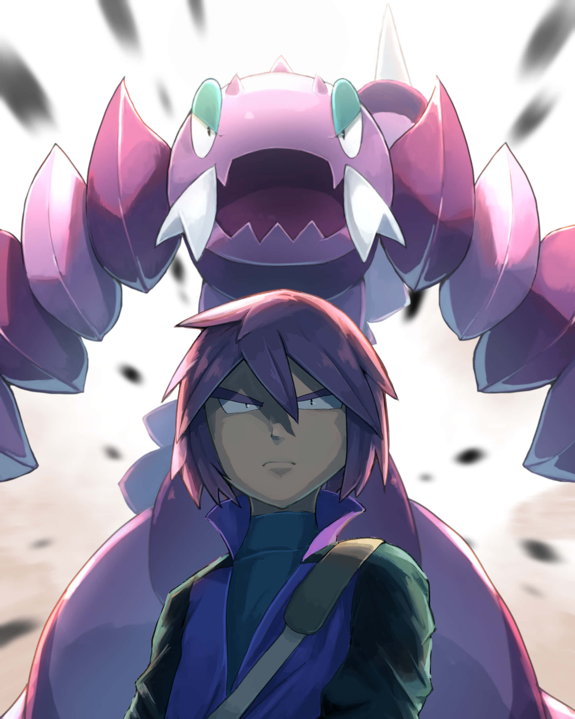 Drapion, purple hair, pink Pokémon, Full HD Phone Wallpaper