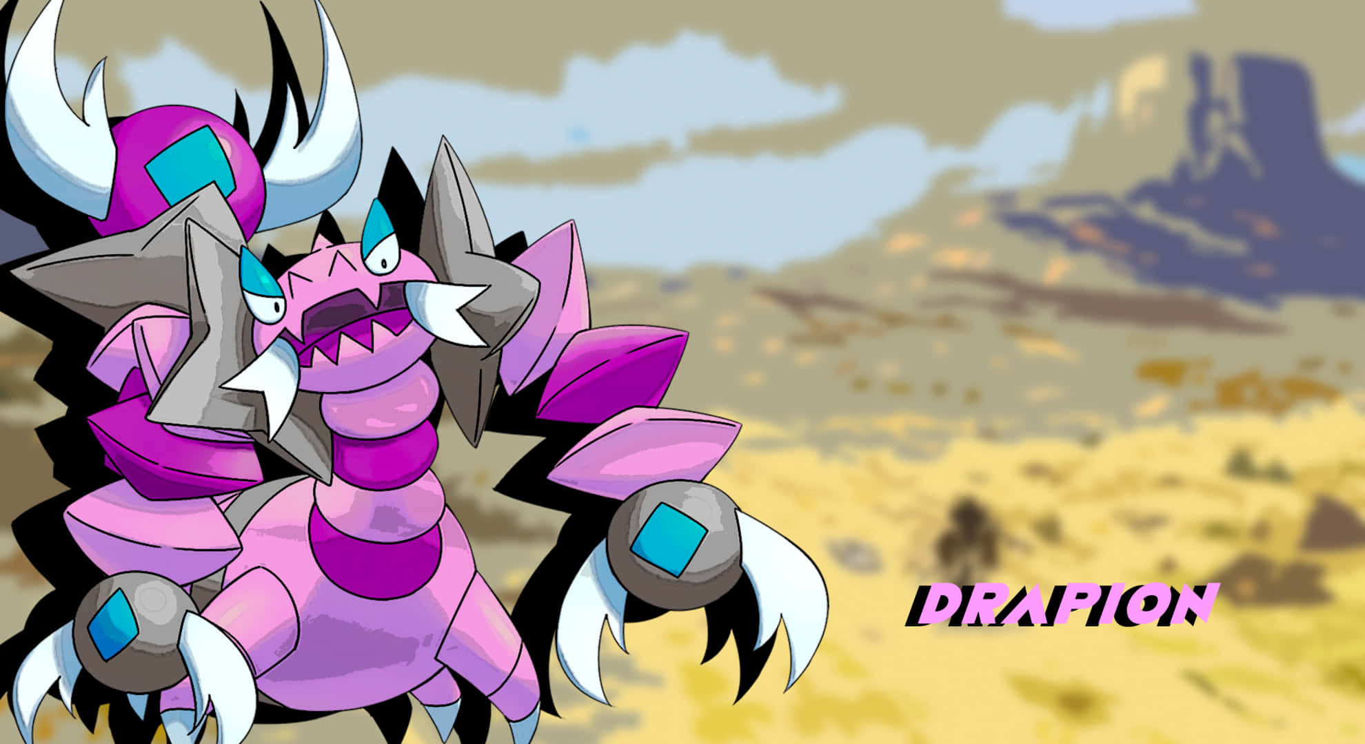 Drapion, purple, gray, Full HD Desktop Wallpaper