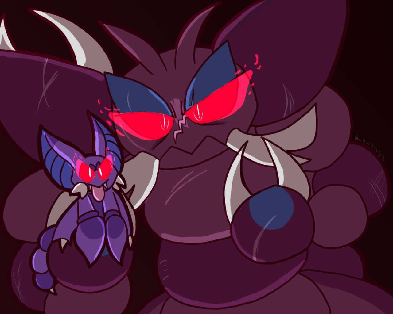 Drapion, purple, glowing red eyes, HD Desktop Wallpaper