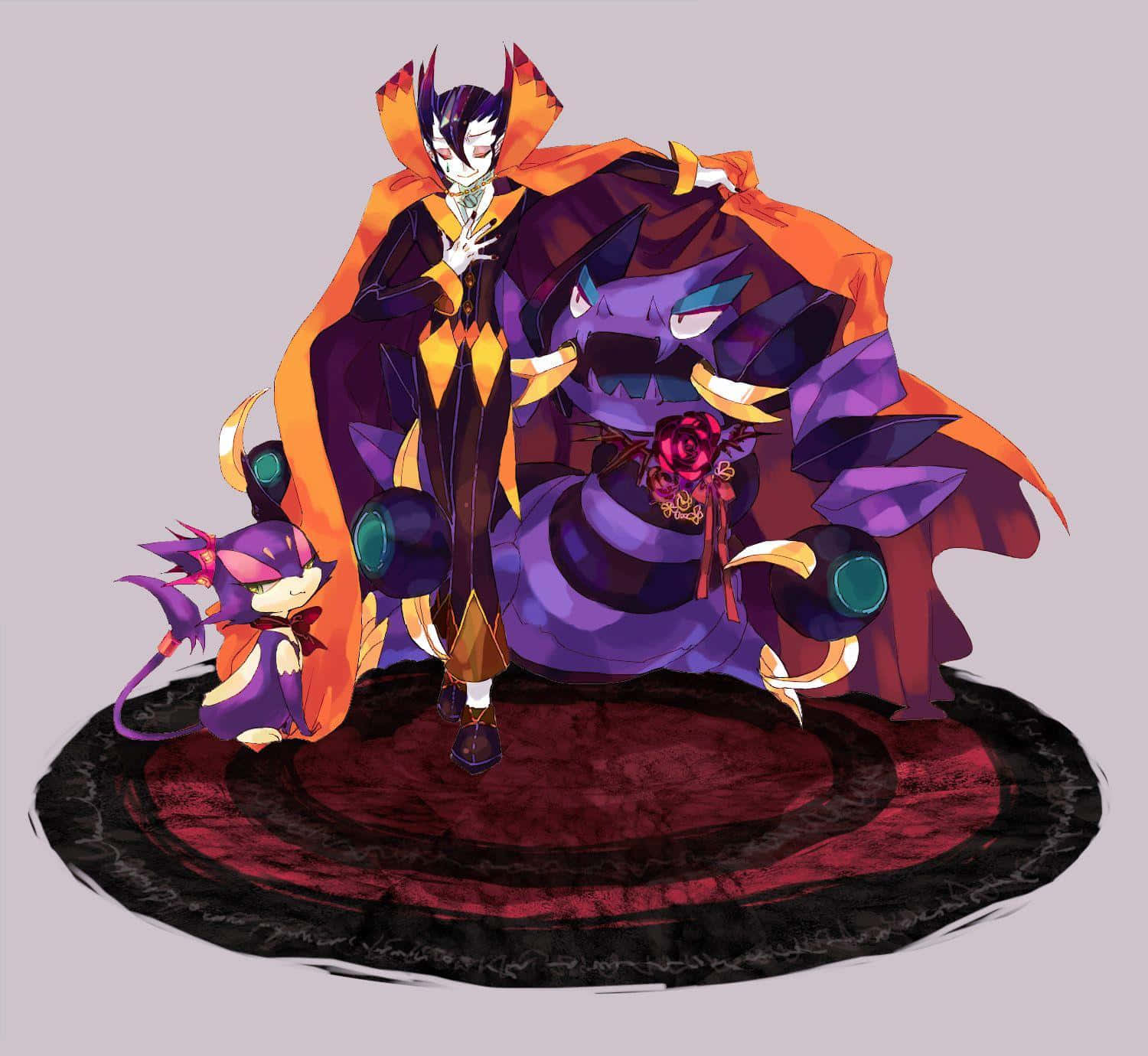 Drapion, Trainer, purple and orange outfit, HD Desktop Wallpaper