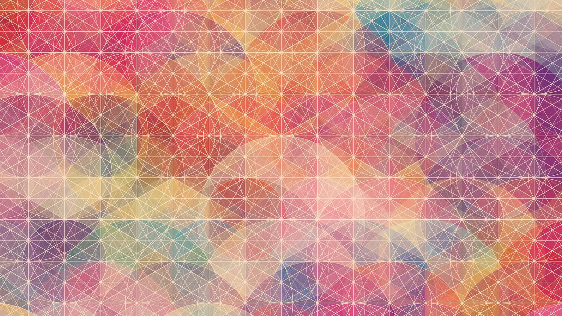 geometric desktop, overlapping triangles, warm and cool tones, Full HD Desktop Wallpaper