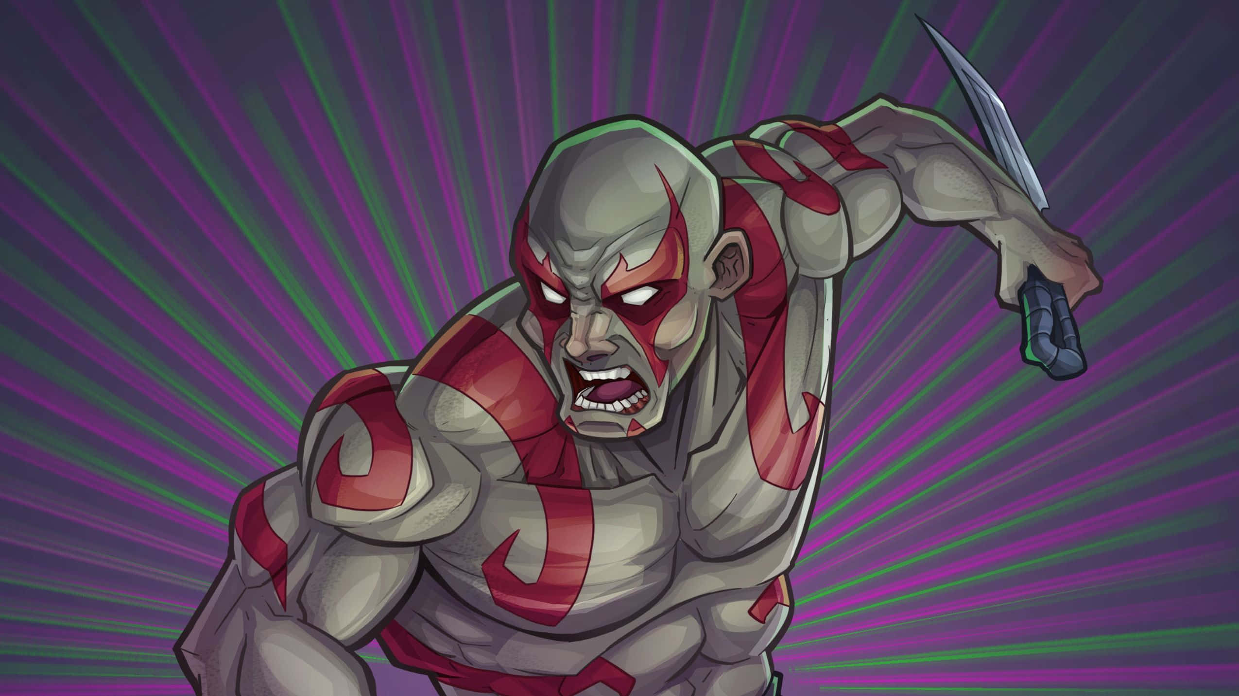 Drax, red markings, glowing eyes, Full HD Desktop Wallpaper
