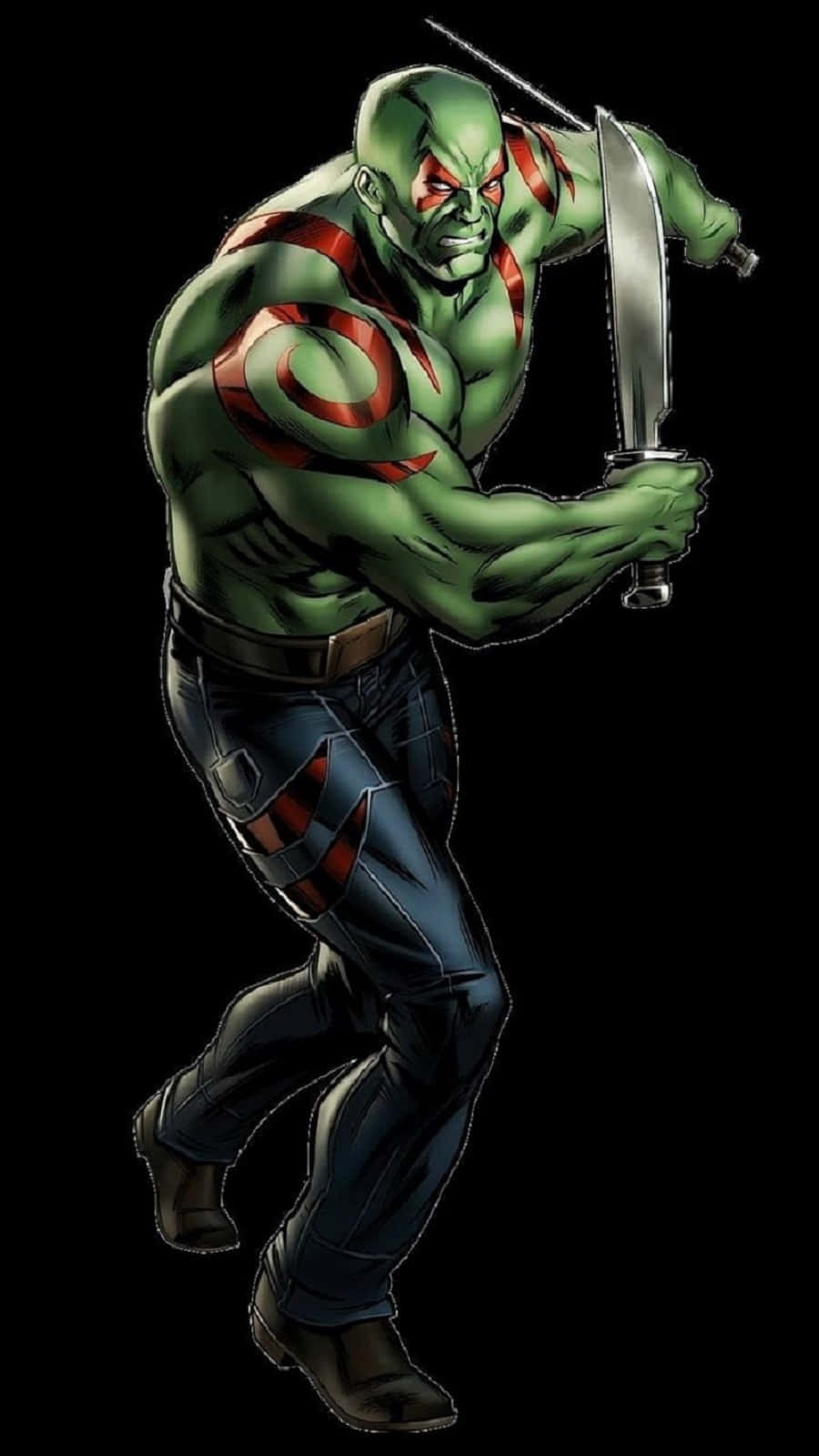 Drax, green-skinned, red markings, HD Phone Wallpaper
