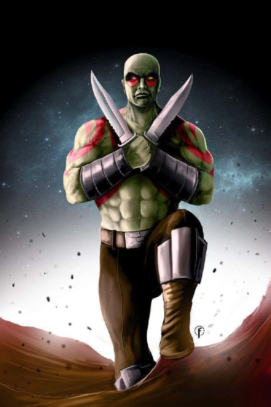 Drax, green-skinned, red eyes, HD Phone Wallpaper