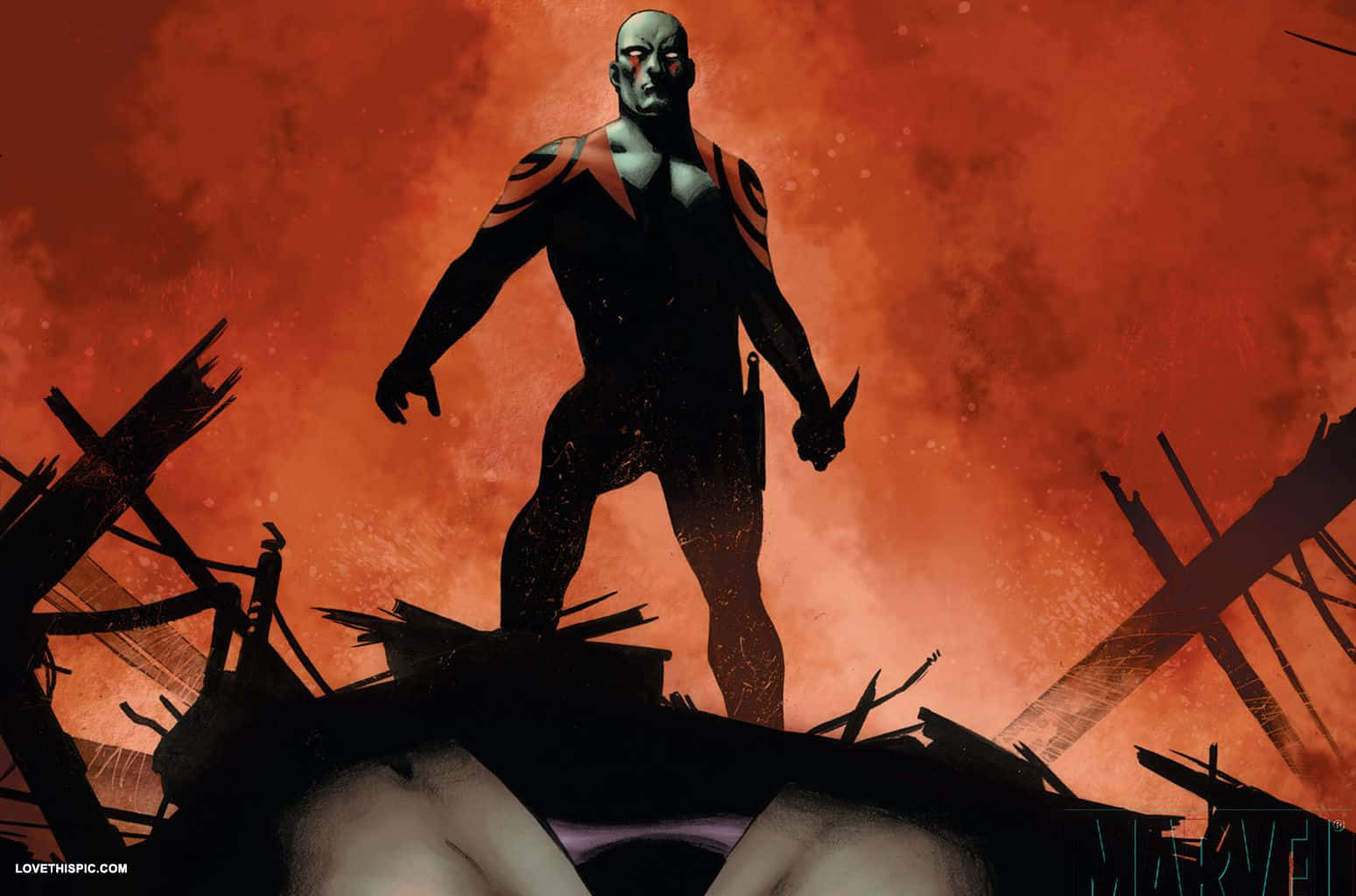 Drax, bald, muscular, HD Desktop Wallpaper